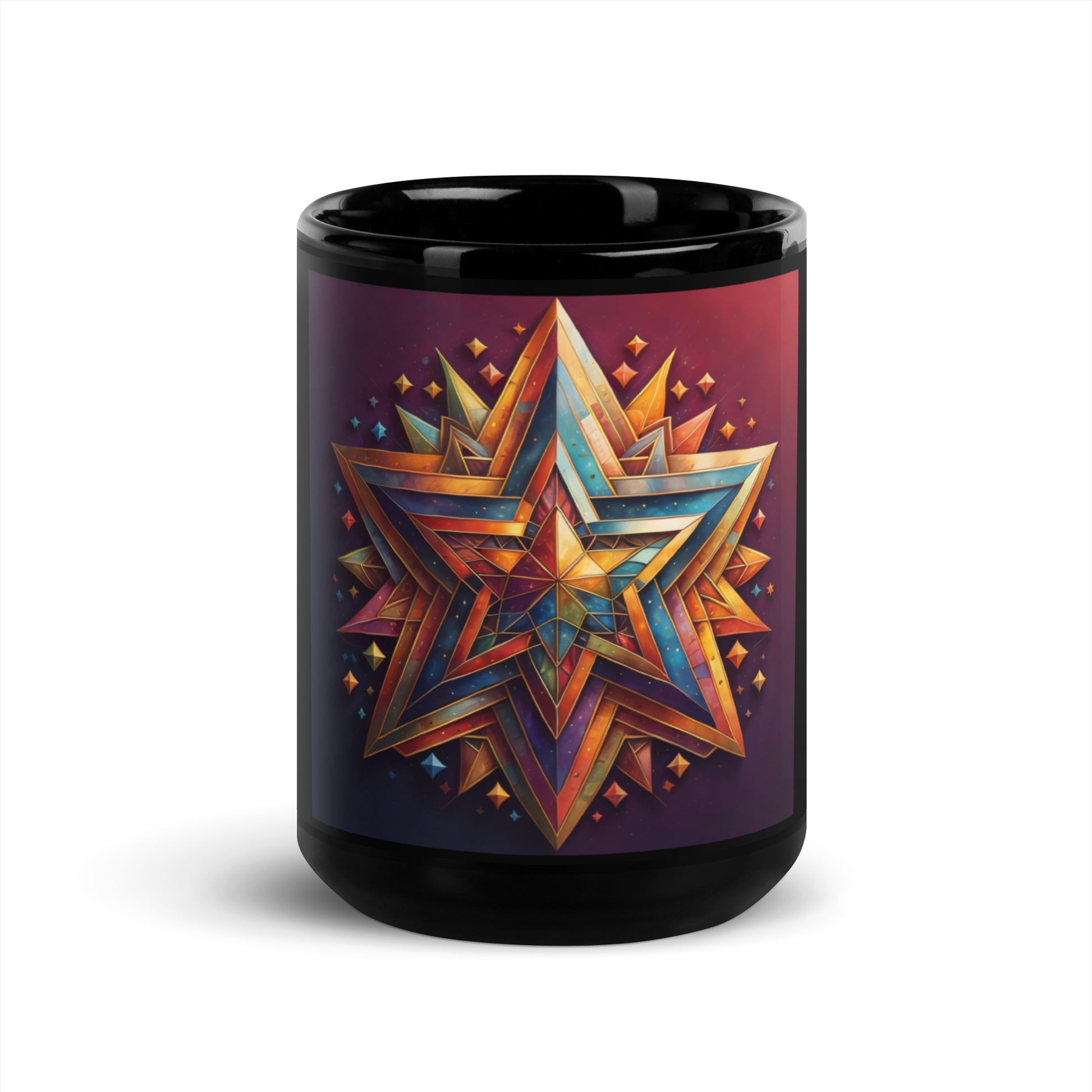 Vibrant Song | Star of David | Black Glossy Mug Jouparty