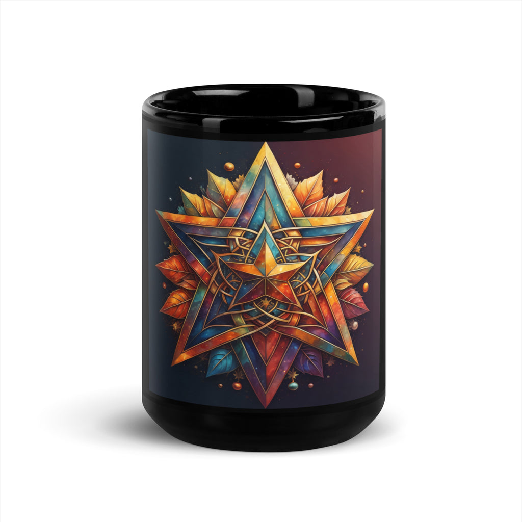 Vibrant Song | Star of David | Black Glossy Mug Jouparty