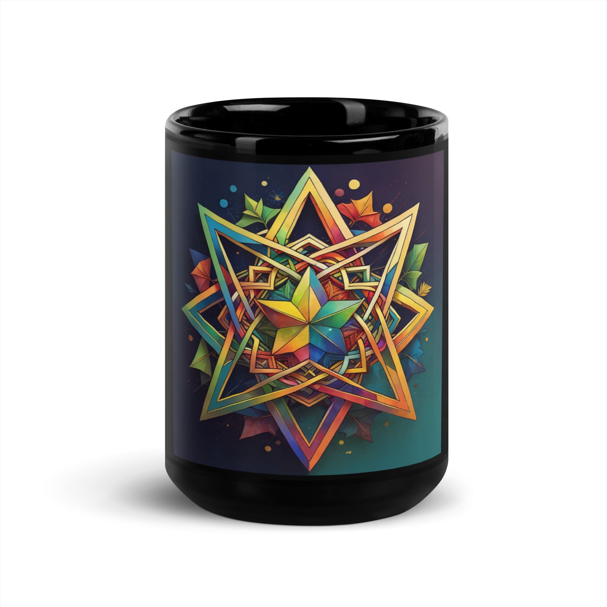 Vibrant Song | Star of David | Black Glossy Mug Jouparty