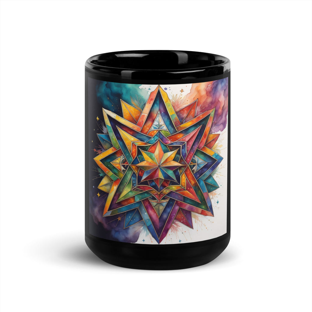 Vibrant Song | Star of David | Black Glossy Mug Jouparty