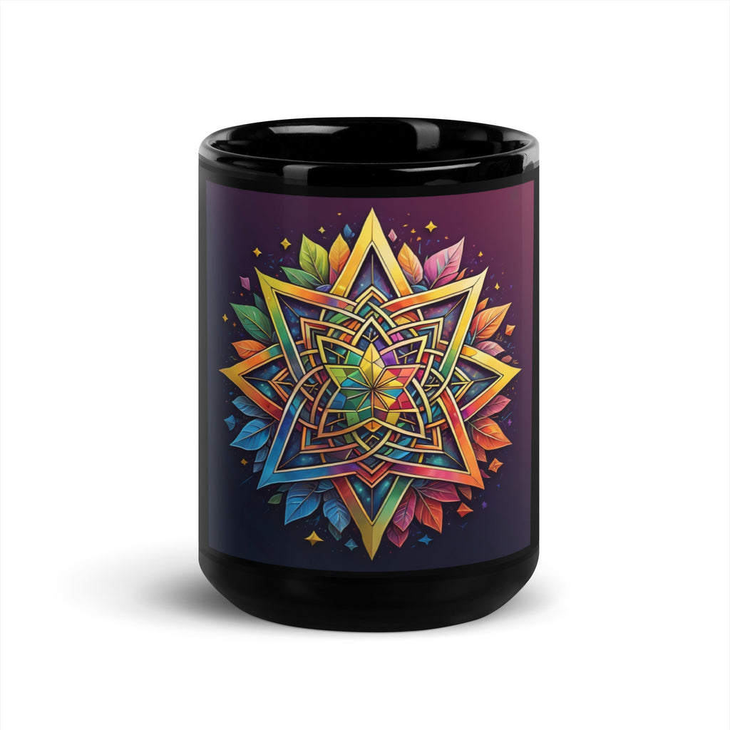Vibrant Song | Star of David | Black Glossy Mug Jouparty