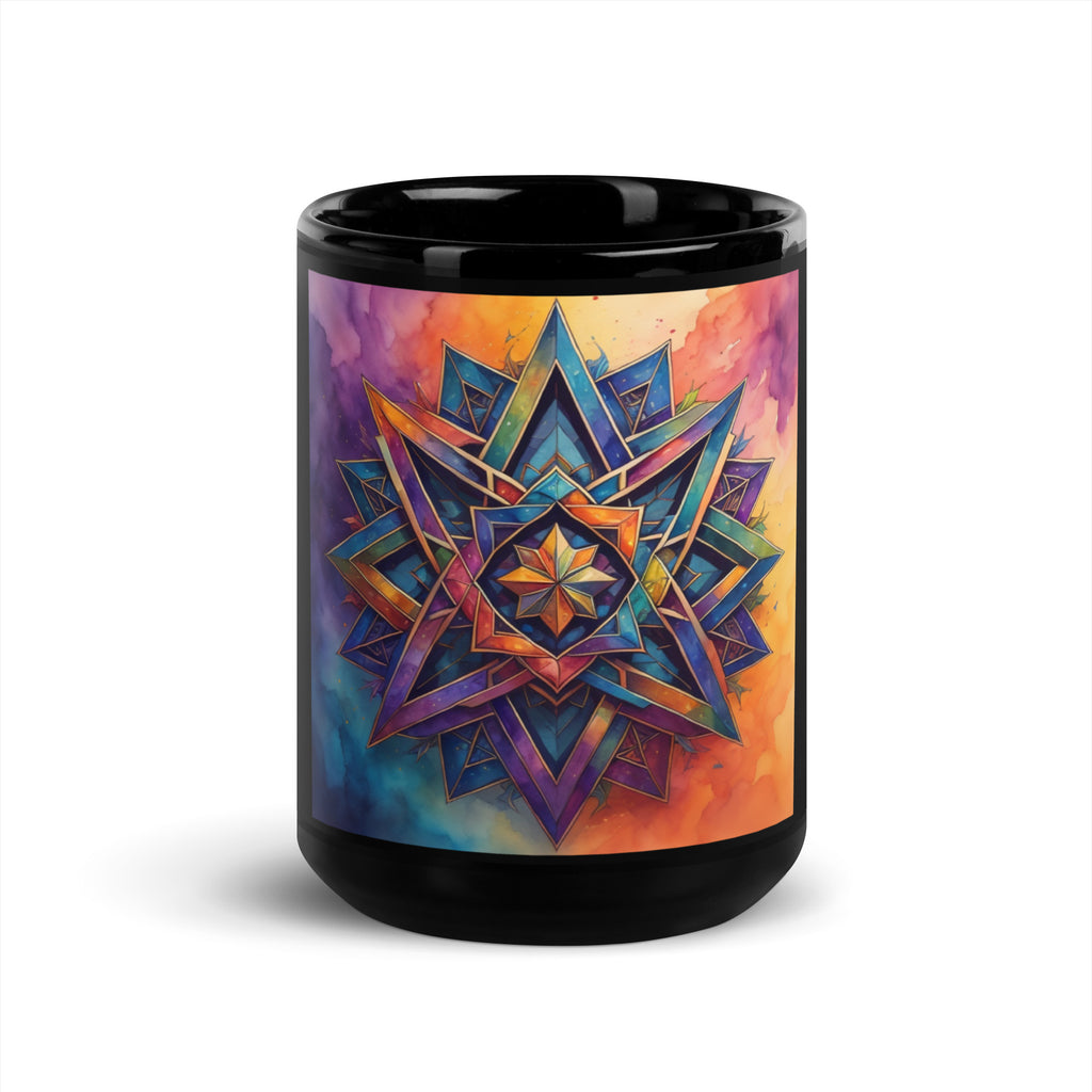 Vibrant Song | Star of David | Black Glossy Mug Jouparty