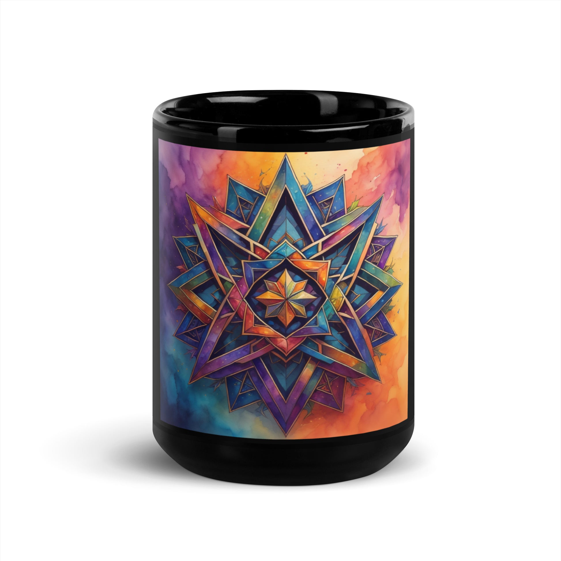 Vibrant Song | Star of David | Black Glossy Mug Jouparty