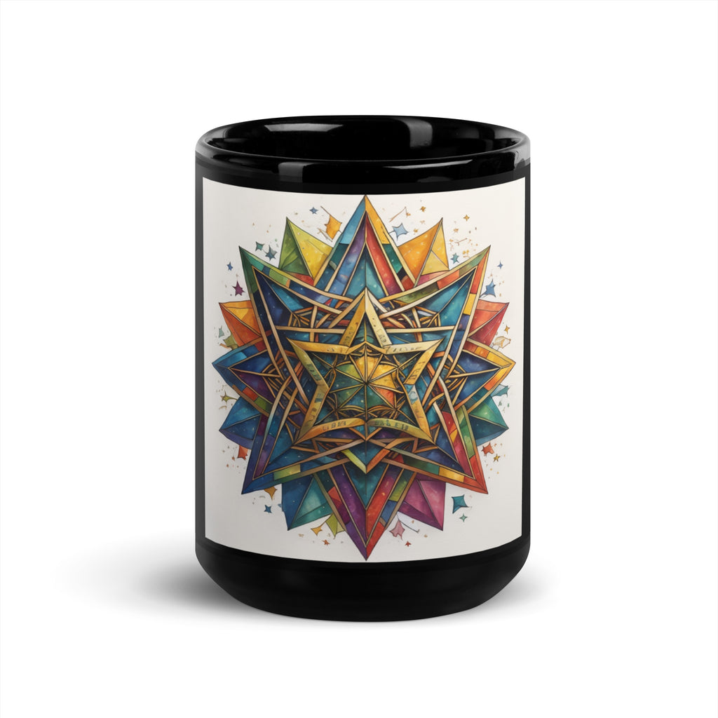 Vibrant Song | Star of David | Black Glossy Mug Jouparty