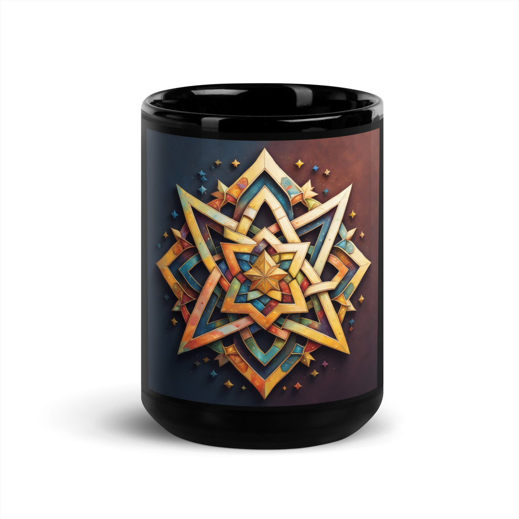 Vibrant Song | Star of David | Black Glossy Mug Jouparty