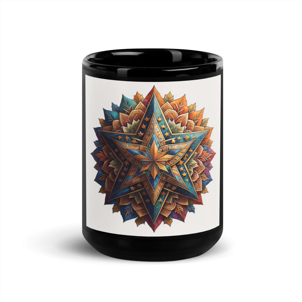 Vibrant Song | Star of David | Black Glossy Mug Jouparty