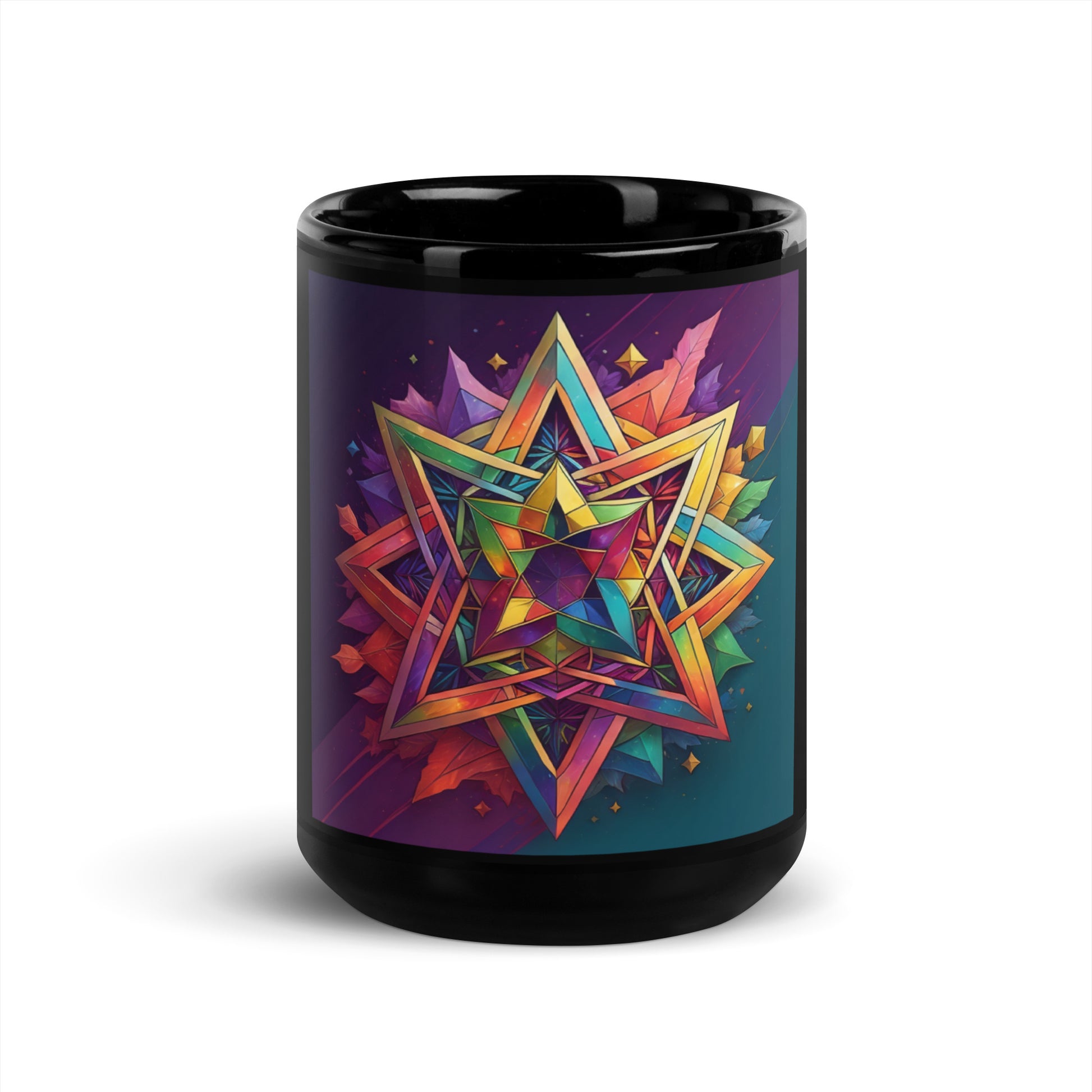 Vibrant Song | Star of David | Black Glossy Mug