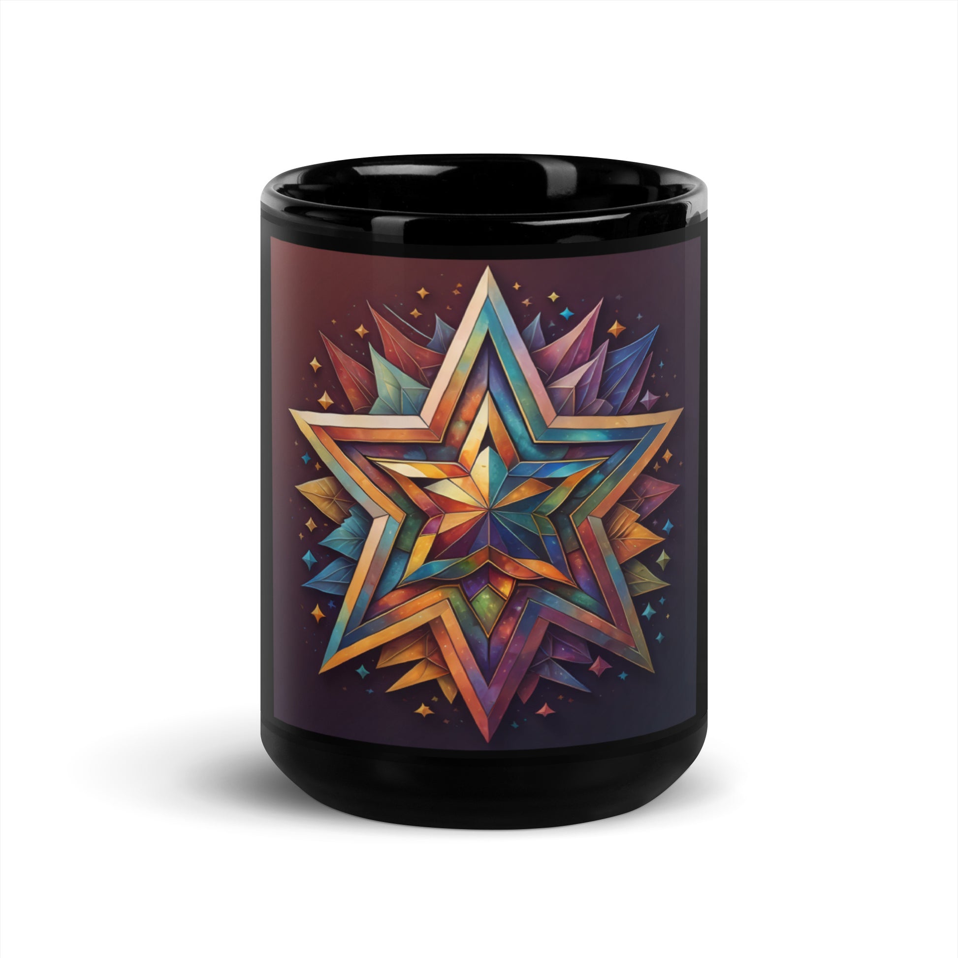 Vibrant Song | Star of David | Black Glossy Mug Jouparty