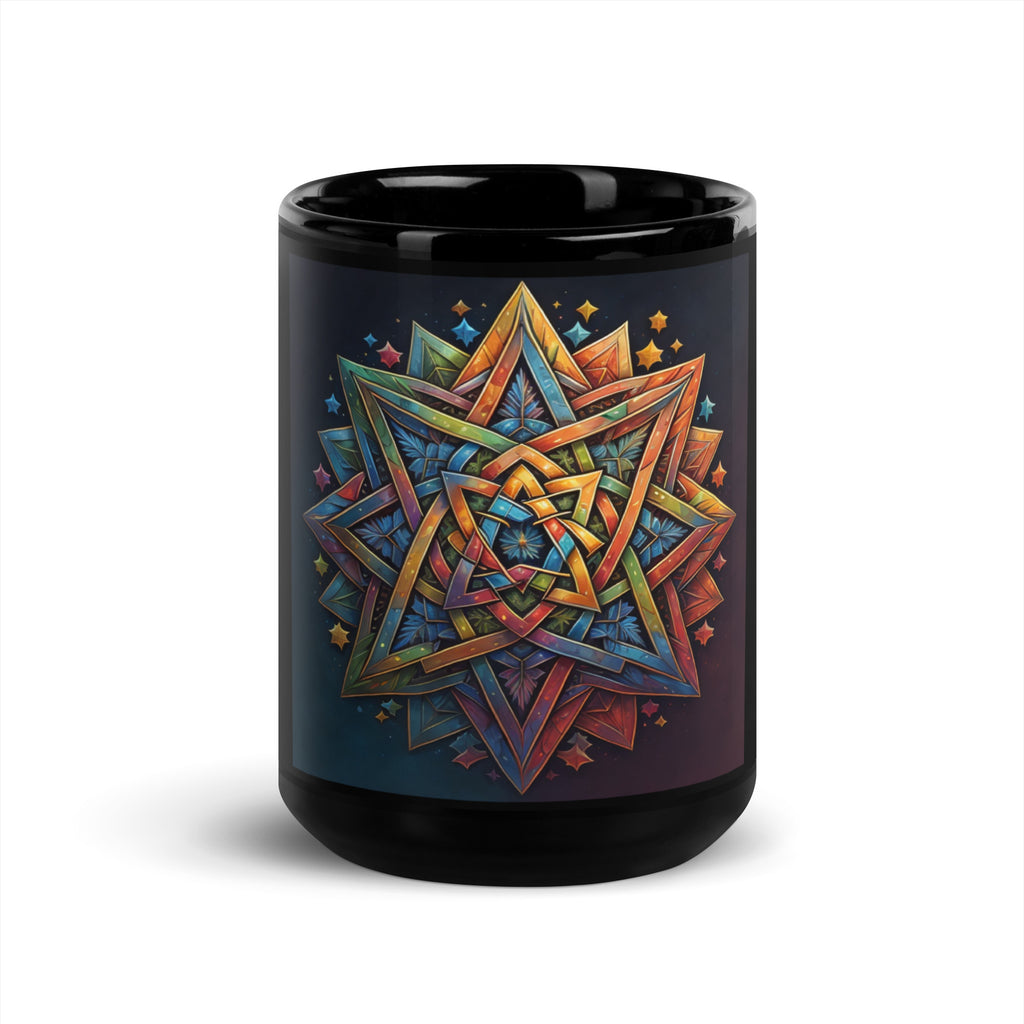 Vibrant Song | Star of David | Black Glossy Mug Jouparty
