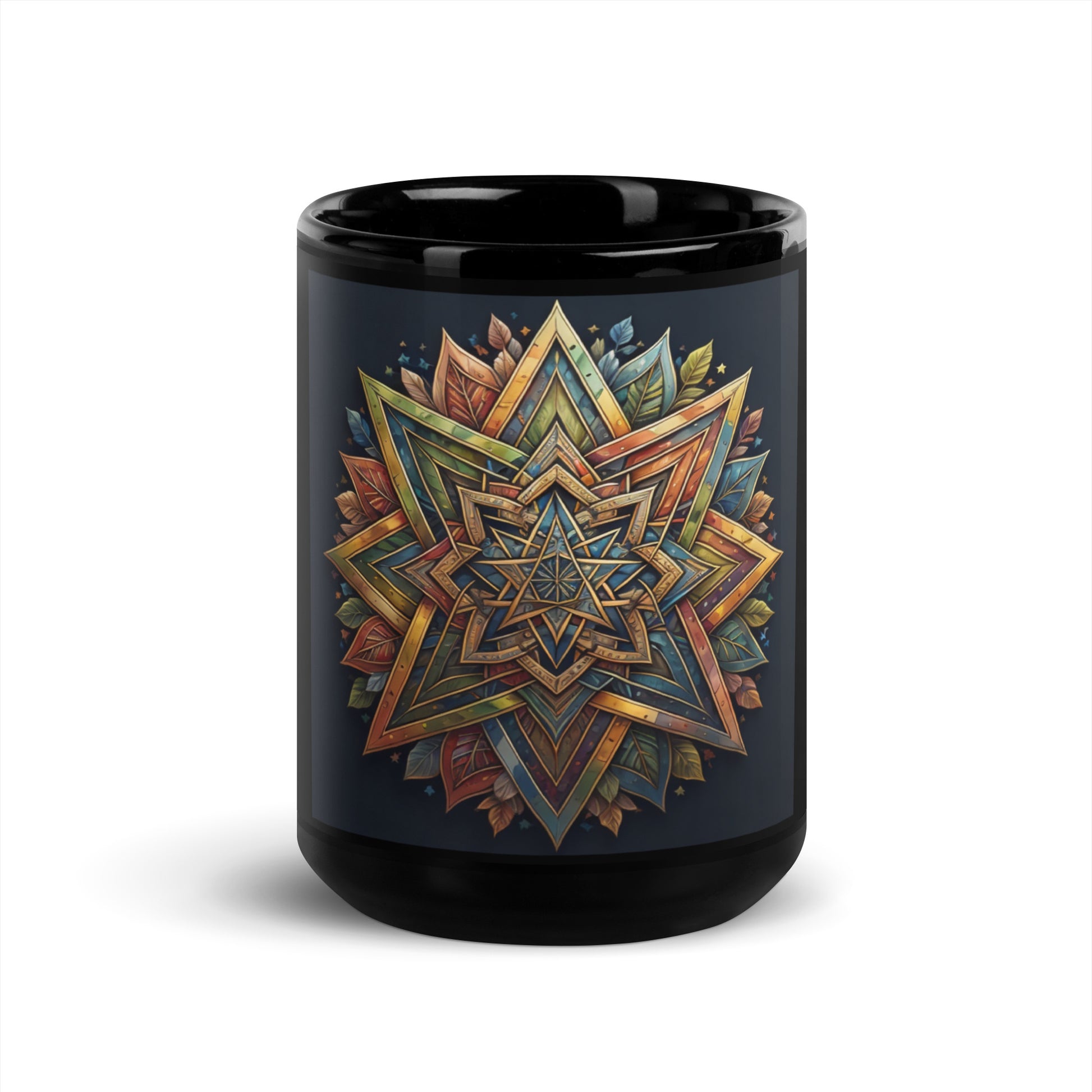 Vibrant Song | Star of David | Black Glossy Mug Jouparty