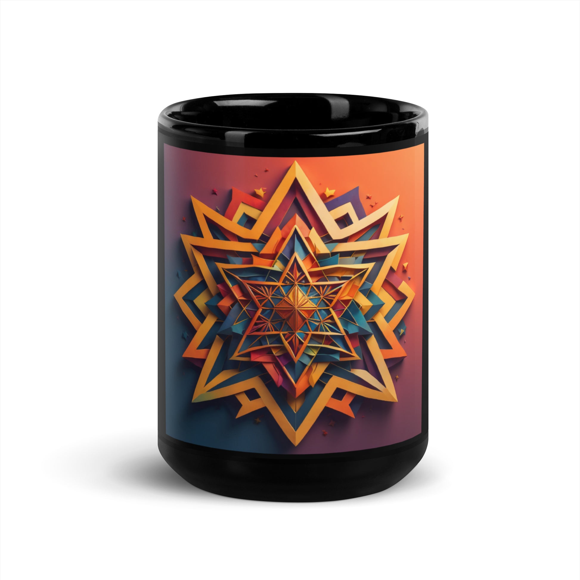 Vibrant Song | Star of David | Black Glossy Mug Jouparty