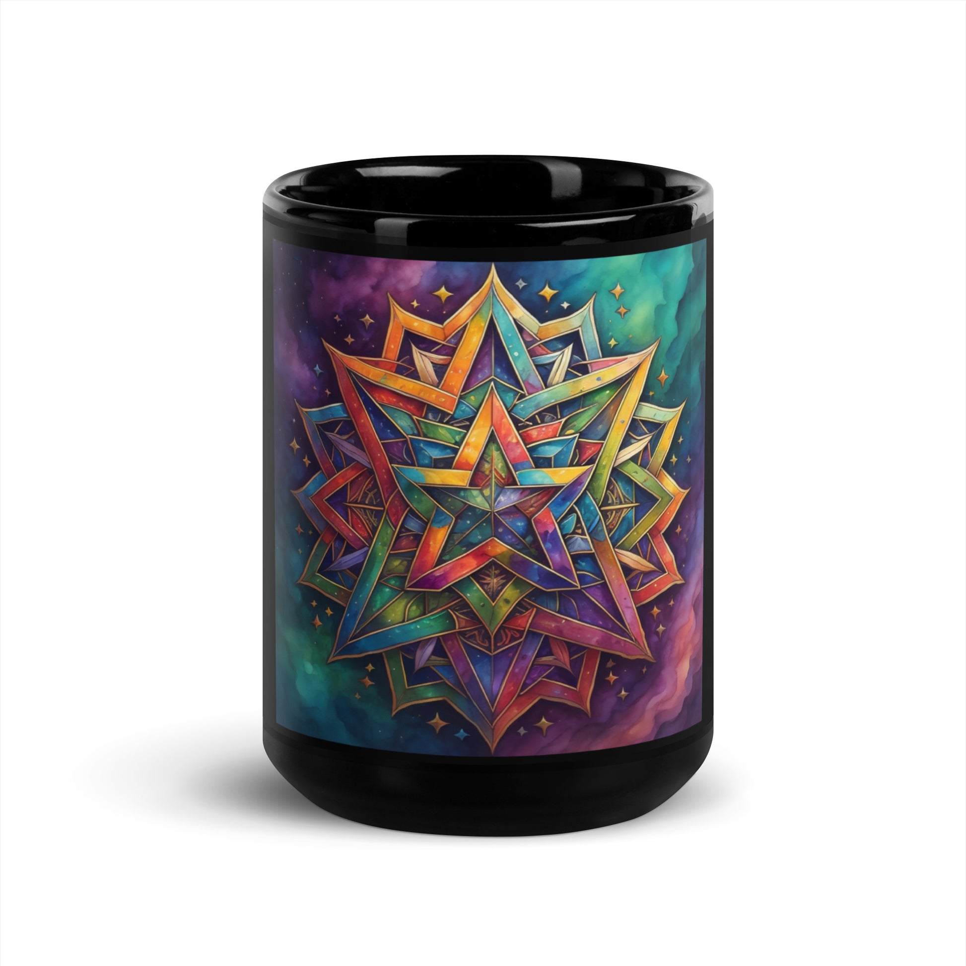 Vibrant Song | Star of David | Black Glossy Mug Jouparty