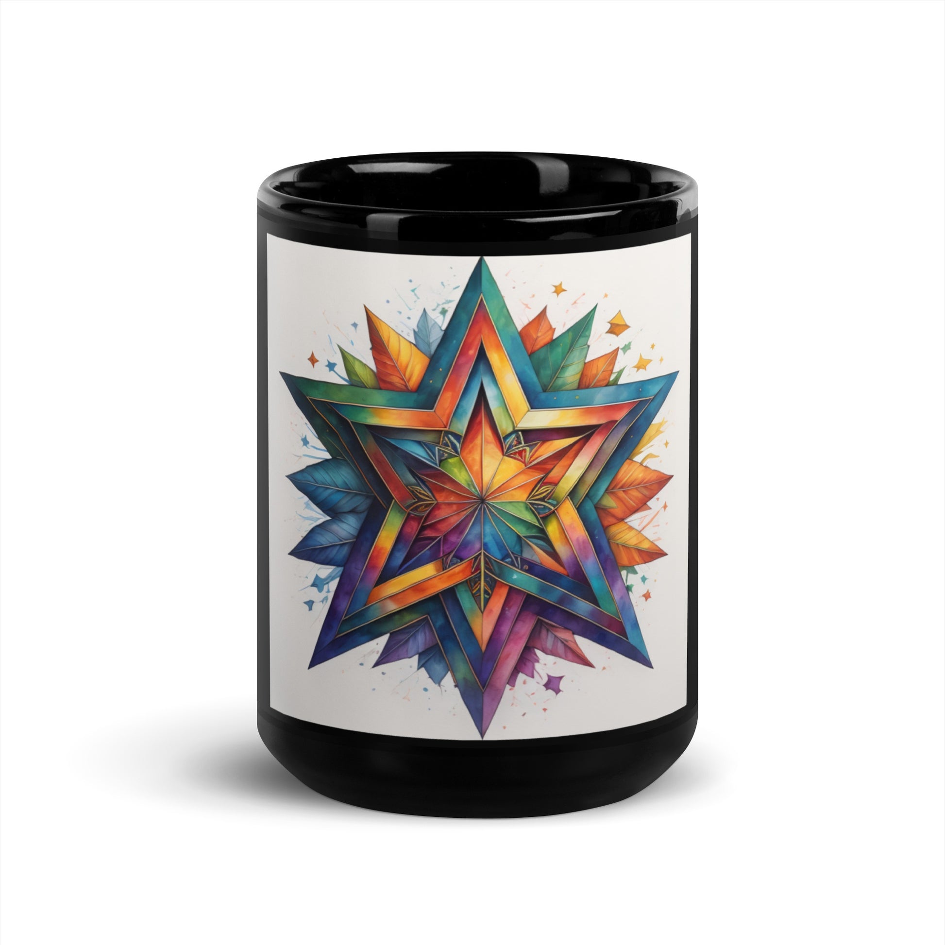 Vibrant Song | Star of David | Black Glossy Mug Jouparty