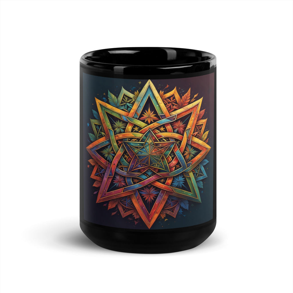 Vibrant Song | Star of David | Black Glossy Mug Jouparty