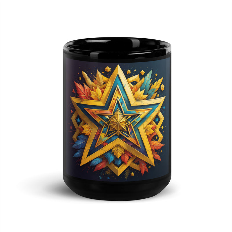 Vibrant Song | Star of David | Black Glossy Mug