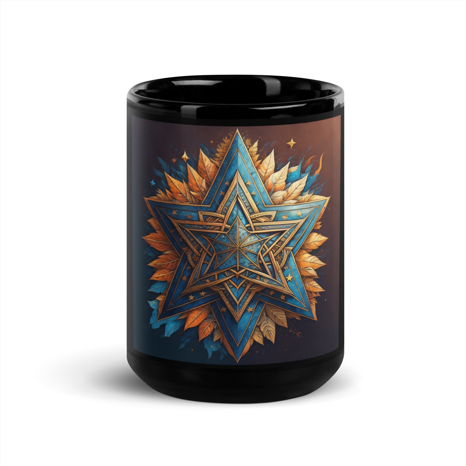 Vibrant Song | Star of David | Black Glossy Mug Jouparty