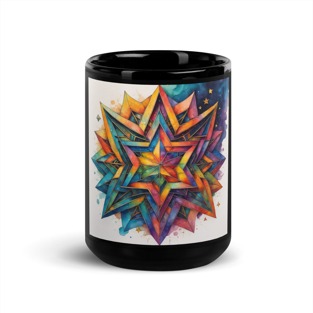 Vibrant Song | Star of David | Black Glossy Mug Jouparty