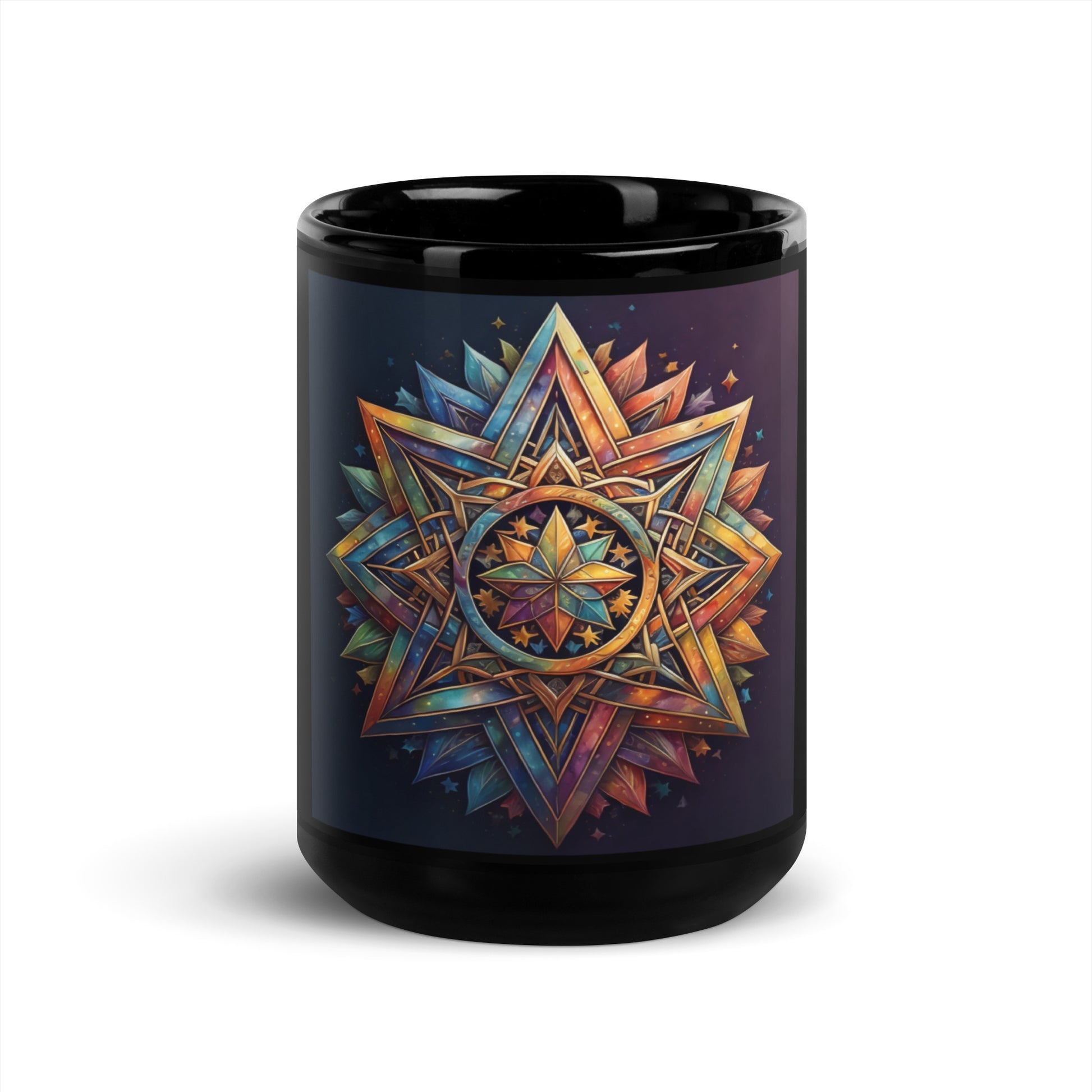 Vibrant Song | Star of David | Black Glossy Mug Jouparty