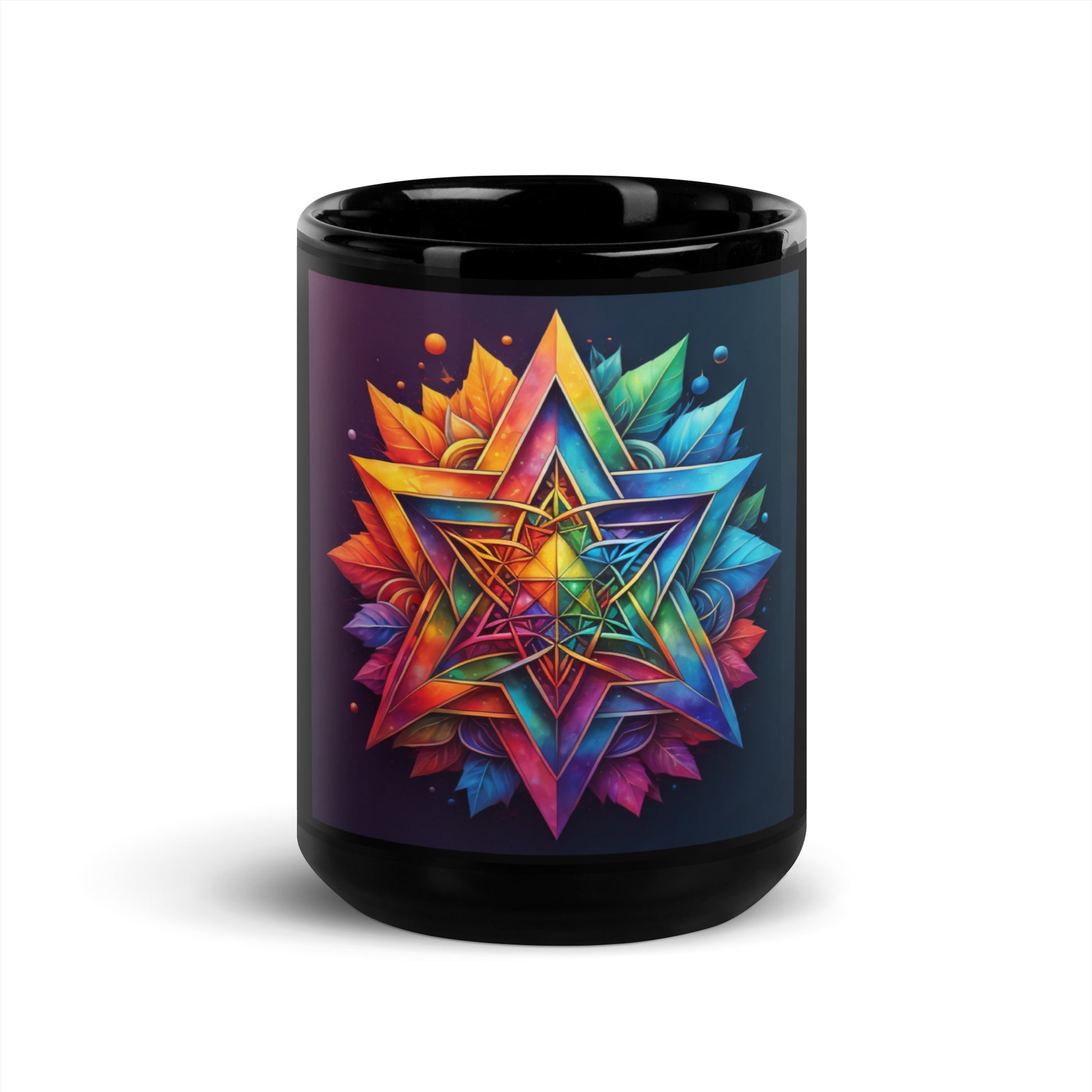 Vibrant Song | Star of David | Black Glossy Mug Jouparty