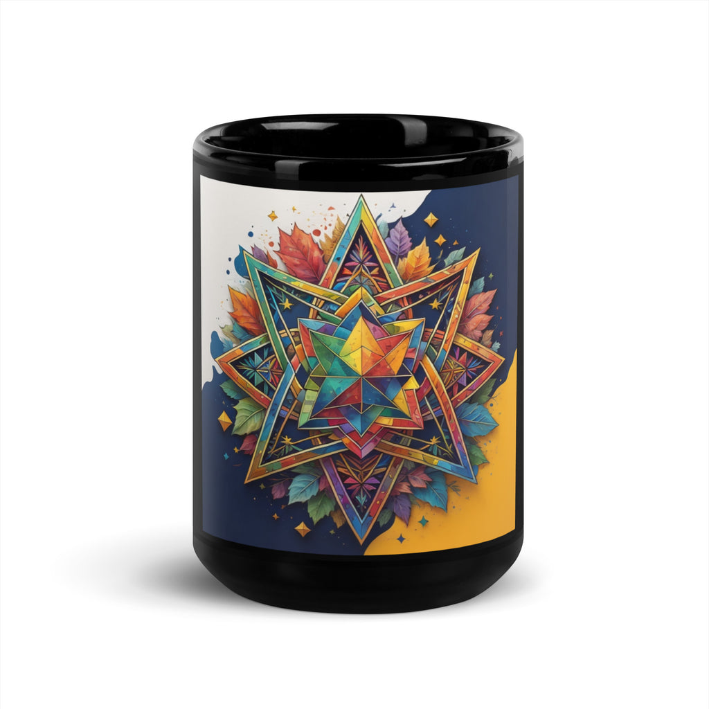 Vibrant Song | Star of David | Black Glossy Mug Jouparty