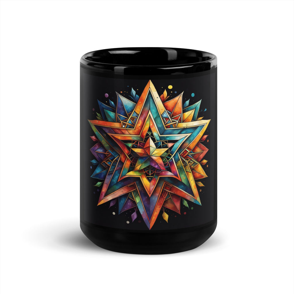 Vibrant Song | Star of David | Black Glossy Mug Jouparty