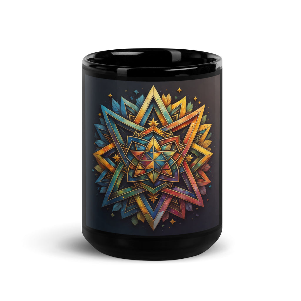 Vibrant Song | Star of David | Black Glossy Mug Jouparty