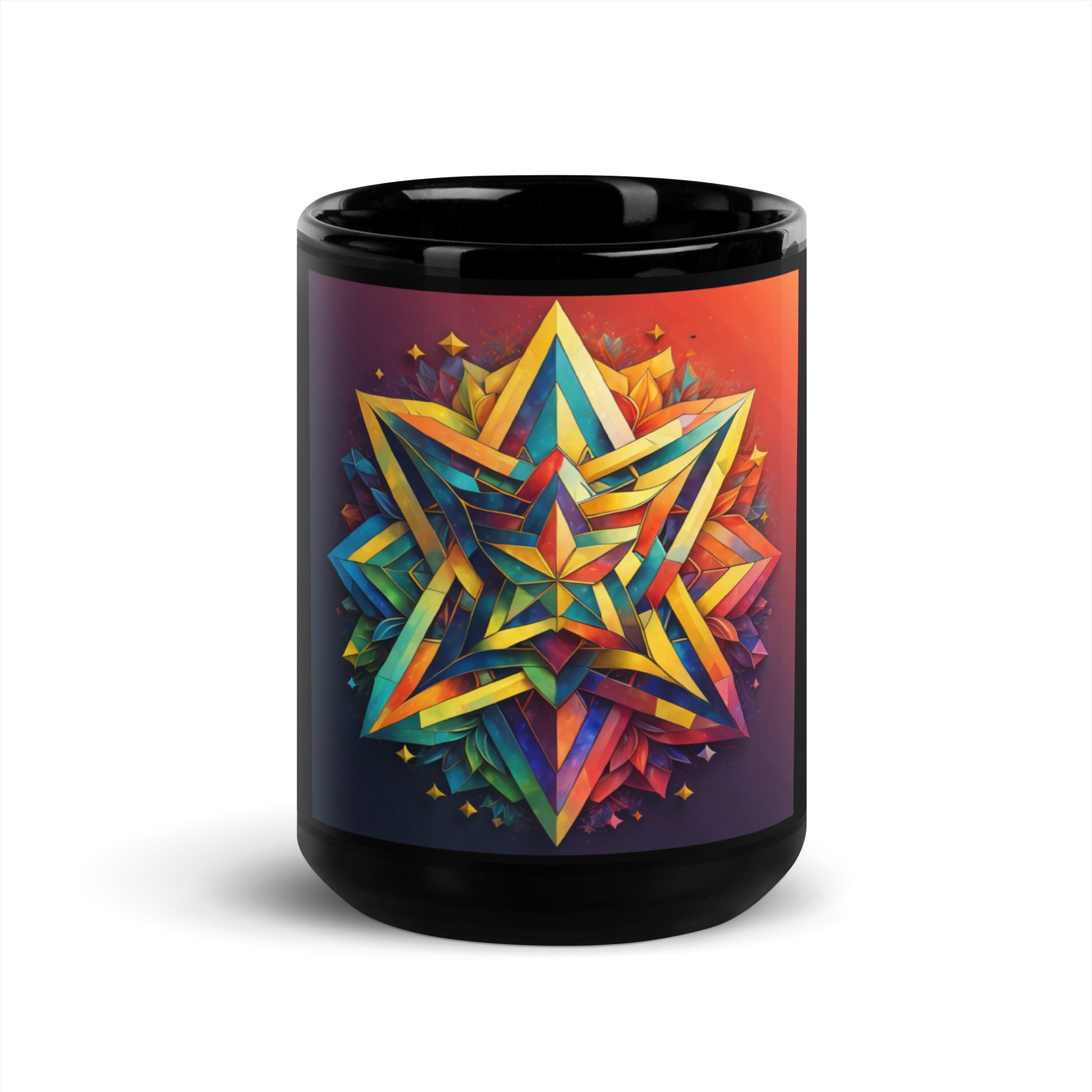 Vibrant Song | Star of David | Black Glossy Mug Jouparty