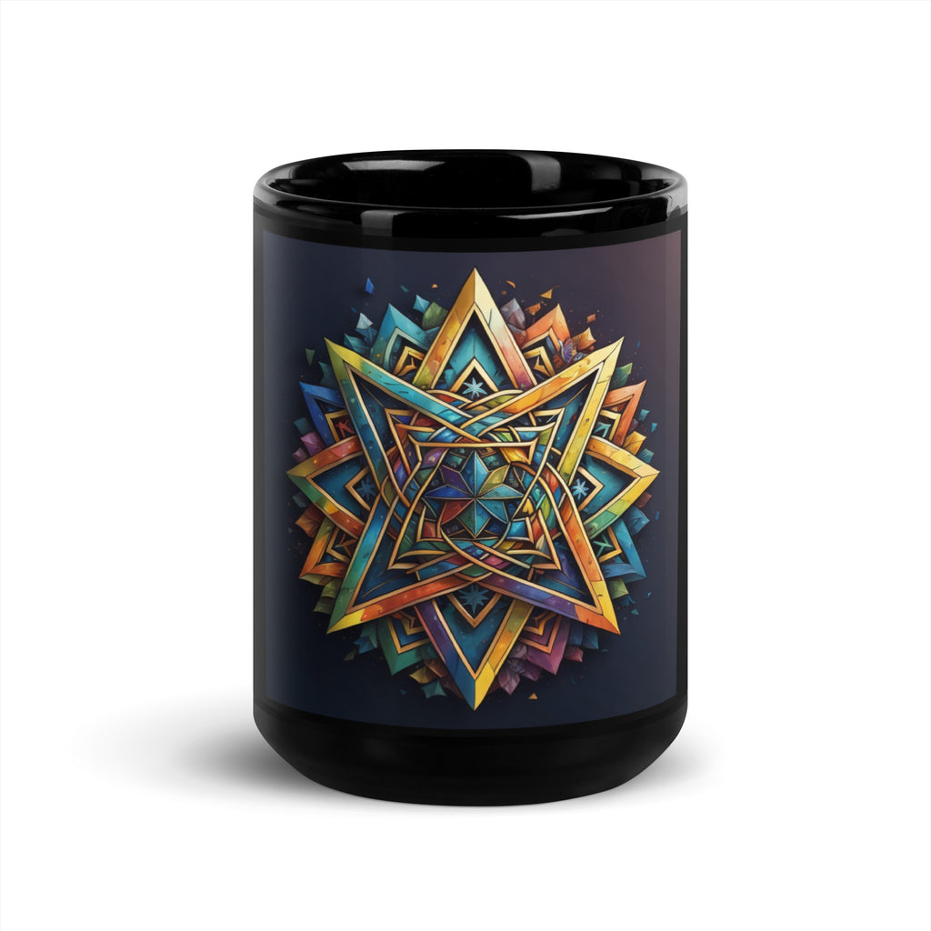 Vibrant Song | Star of David | Black Glossy Mug Jouparty