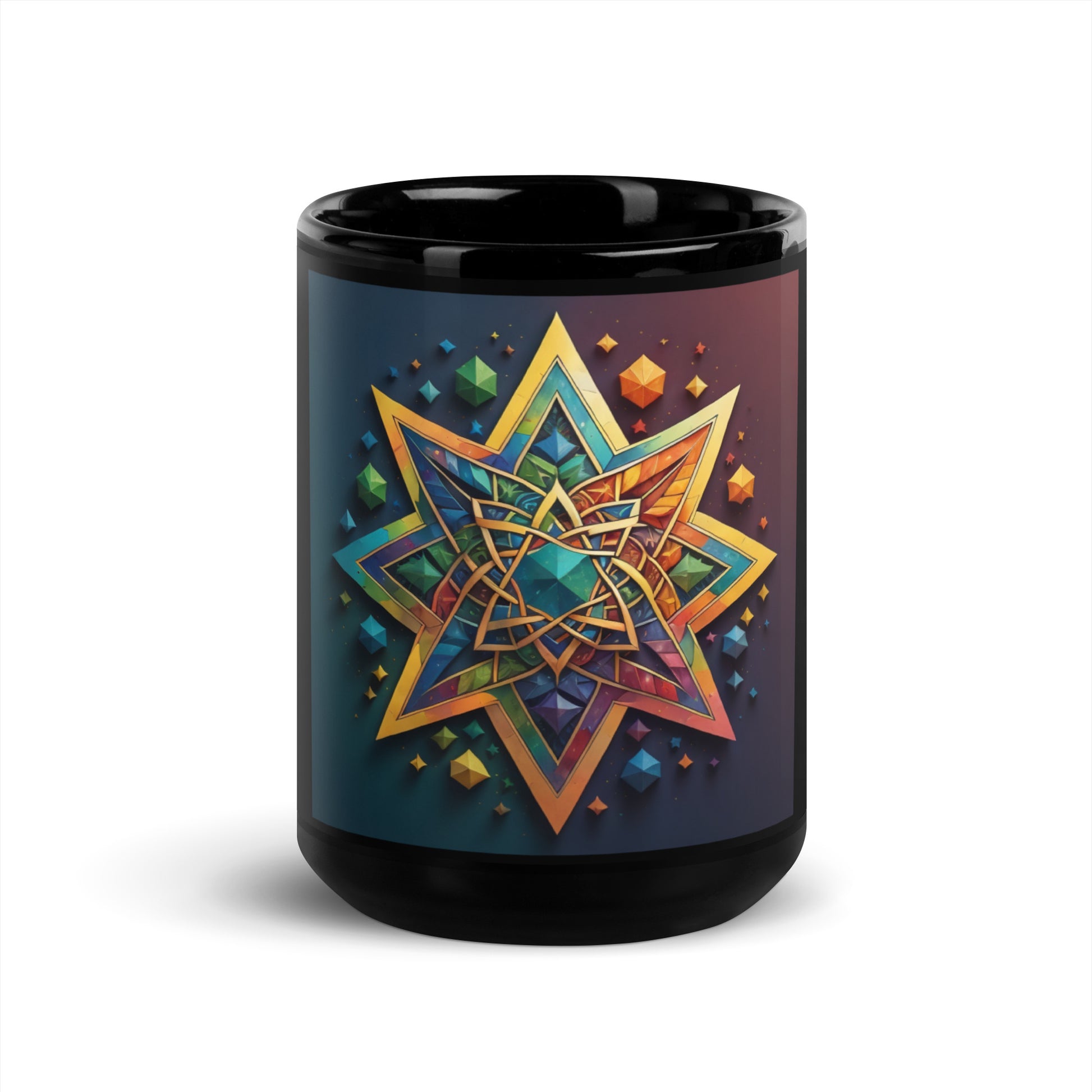 Vibrant Song | Star of David | Black Glossy Mug Jouparty