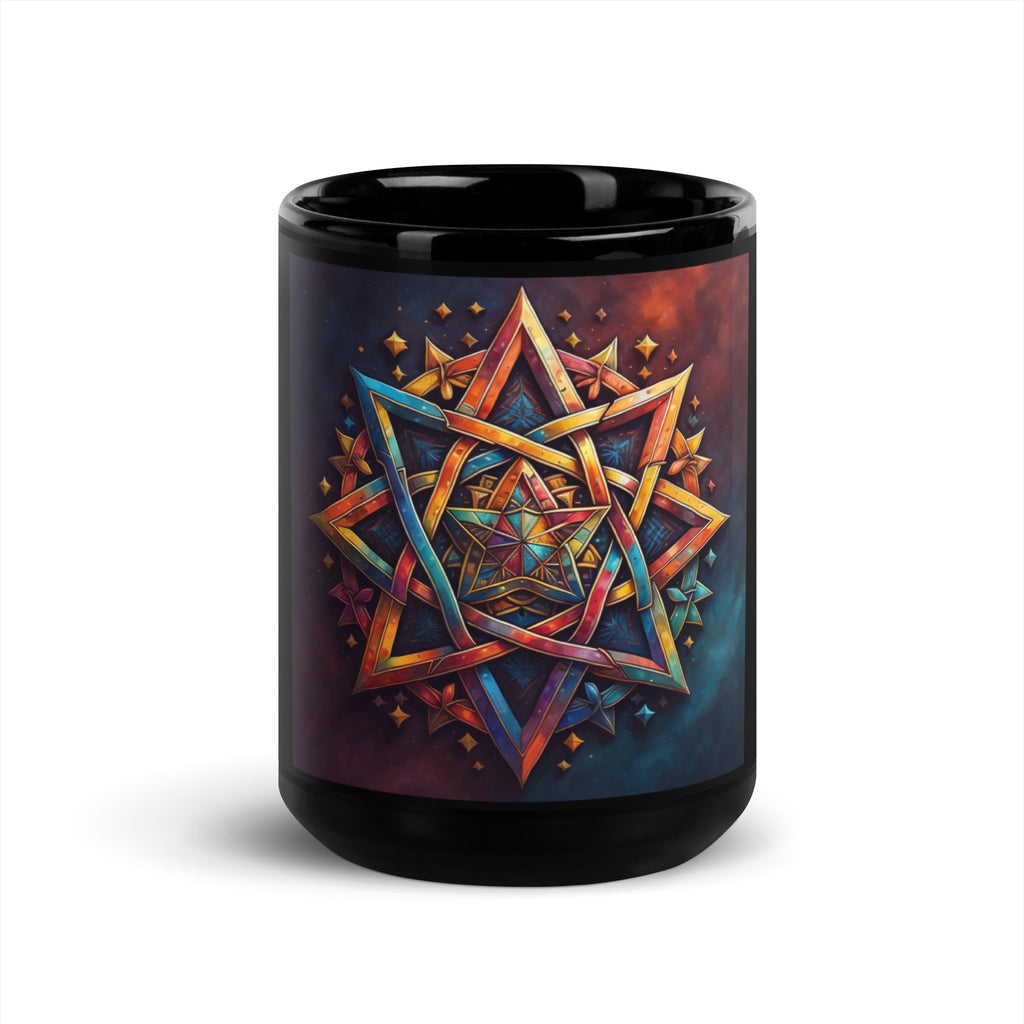 Vibrant Song | Star of David | Black Glossy Mug Jouparty