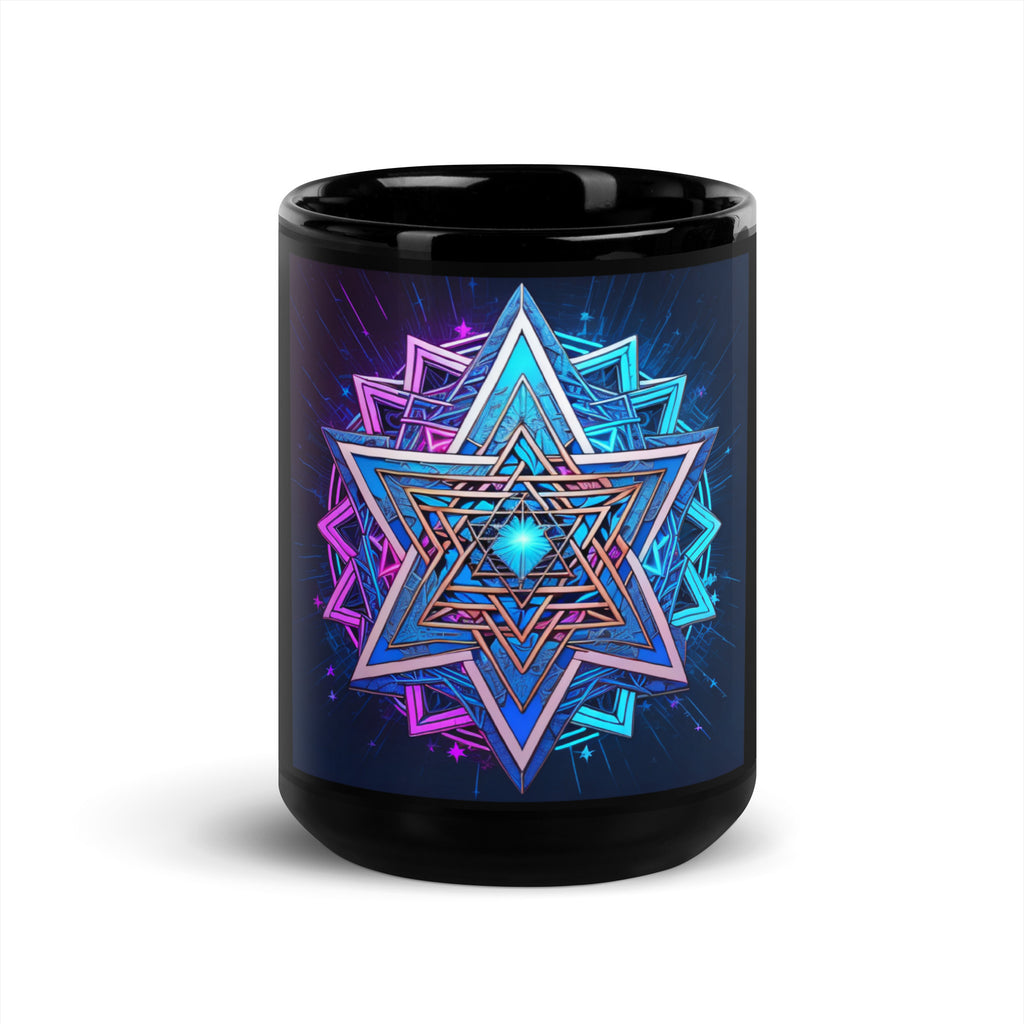 Magic Sound | Star of David | Black Glossy Mug Jouparty