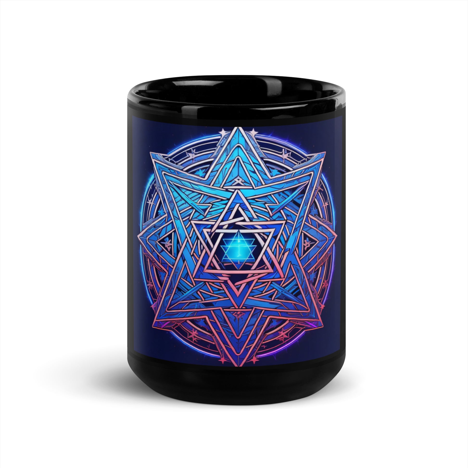 Magic Sound | Star of David | Black Glossy Mug