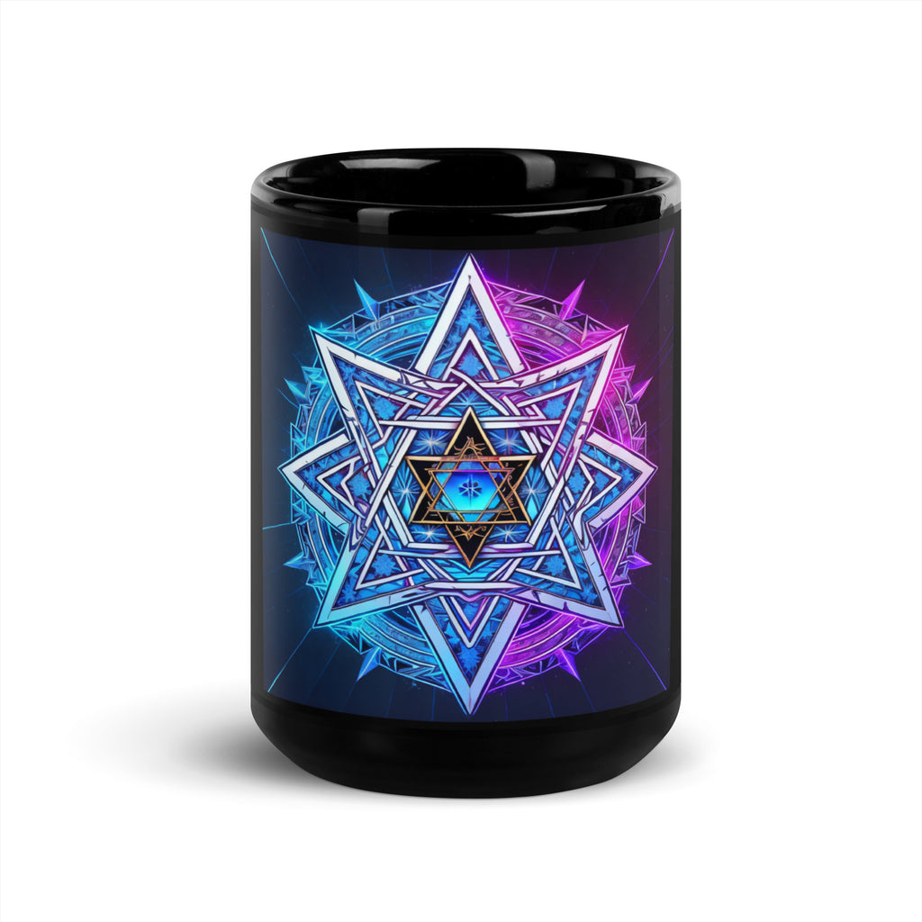 Magic Sound | Star of David | Black Glossy Mug Jouparty