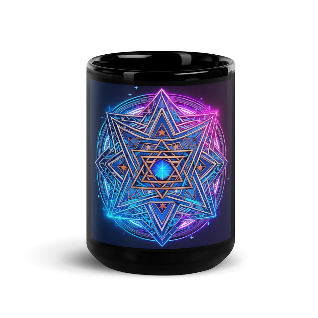 Magic Sound | Star of David | Black Glossy Mug Jouparty