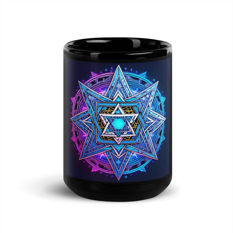 Magic Sound | Star of David | Black Glossy Mug