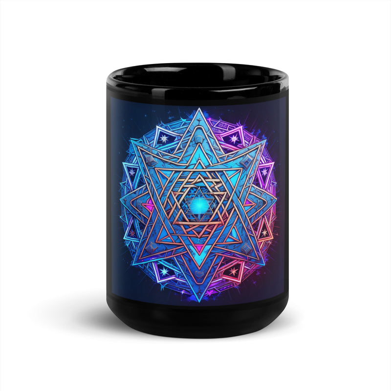 Magic Sound | Star of David | Black Glossy Mug
