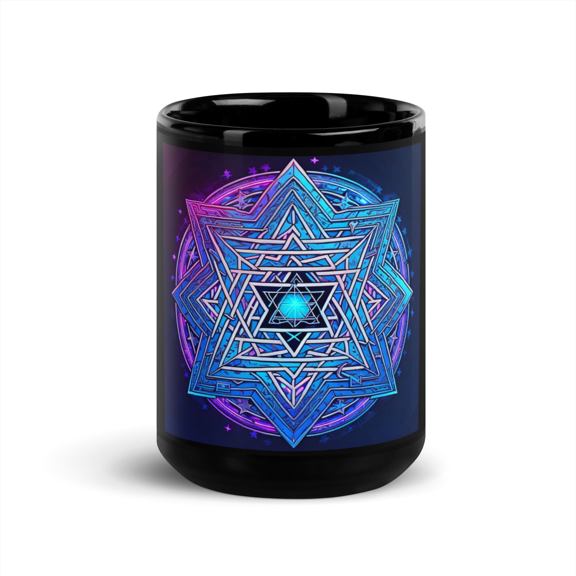 Magic Sound | Star of David | Black Glossy Mug