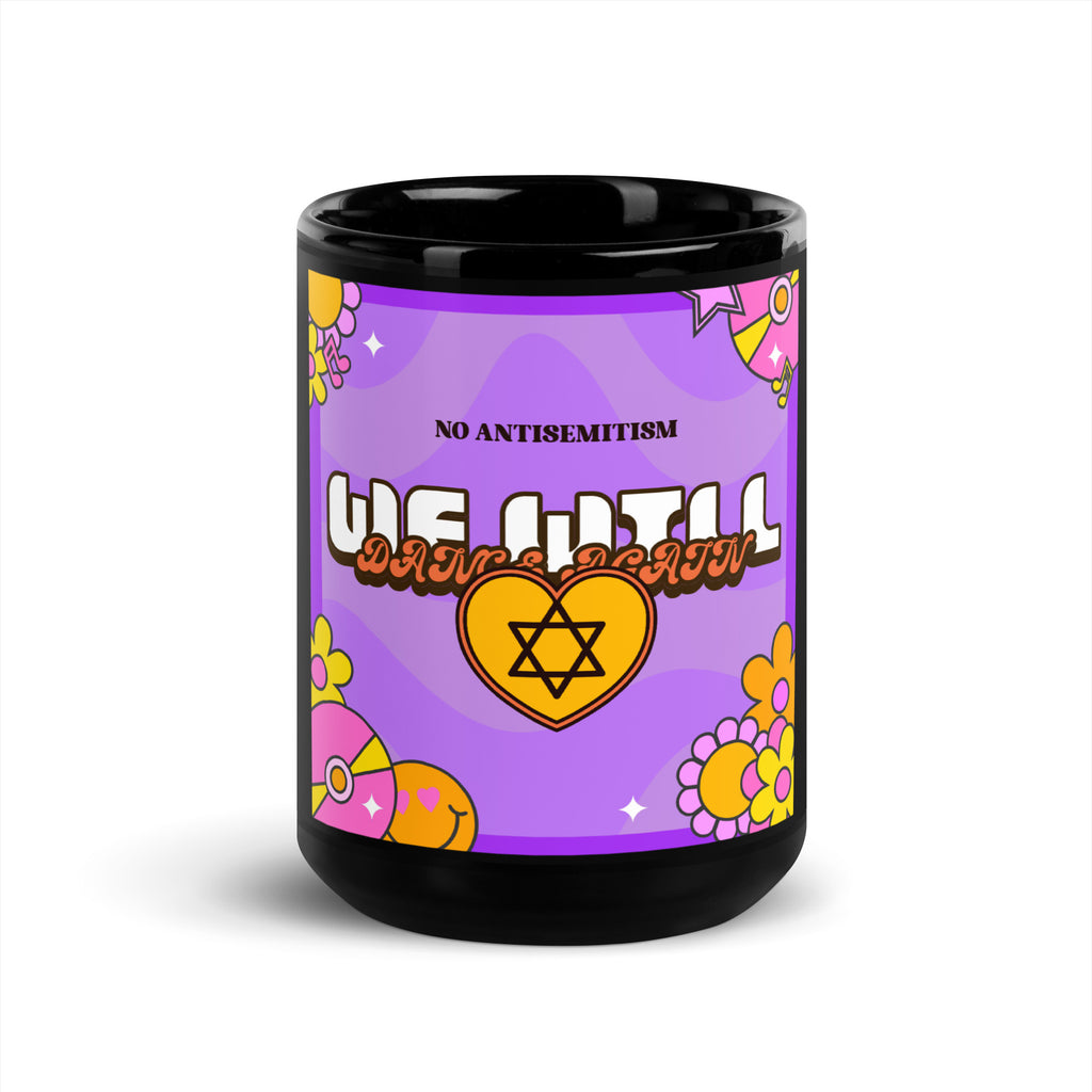 We Will Dance | Retro-Purple Style | Black Glossy Mug Jouparty