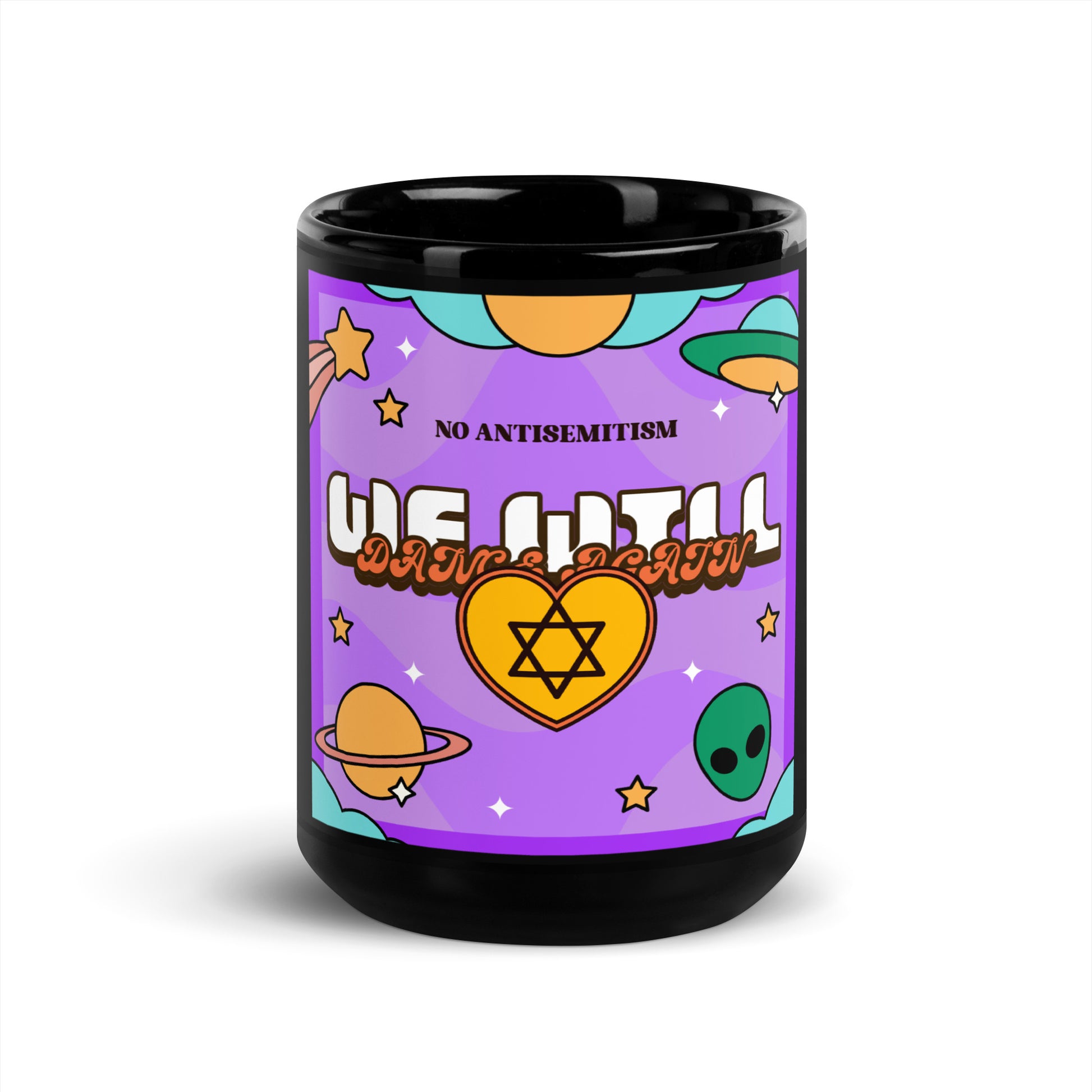 We Will Dance | Retro-Purple Style | Black Glossy Mug Jouparty