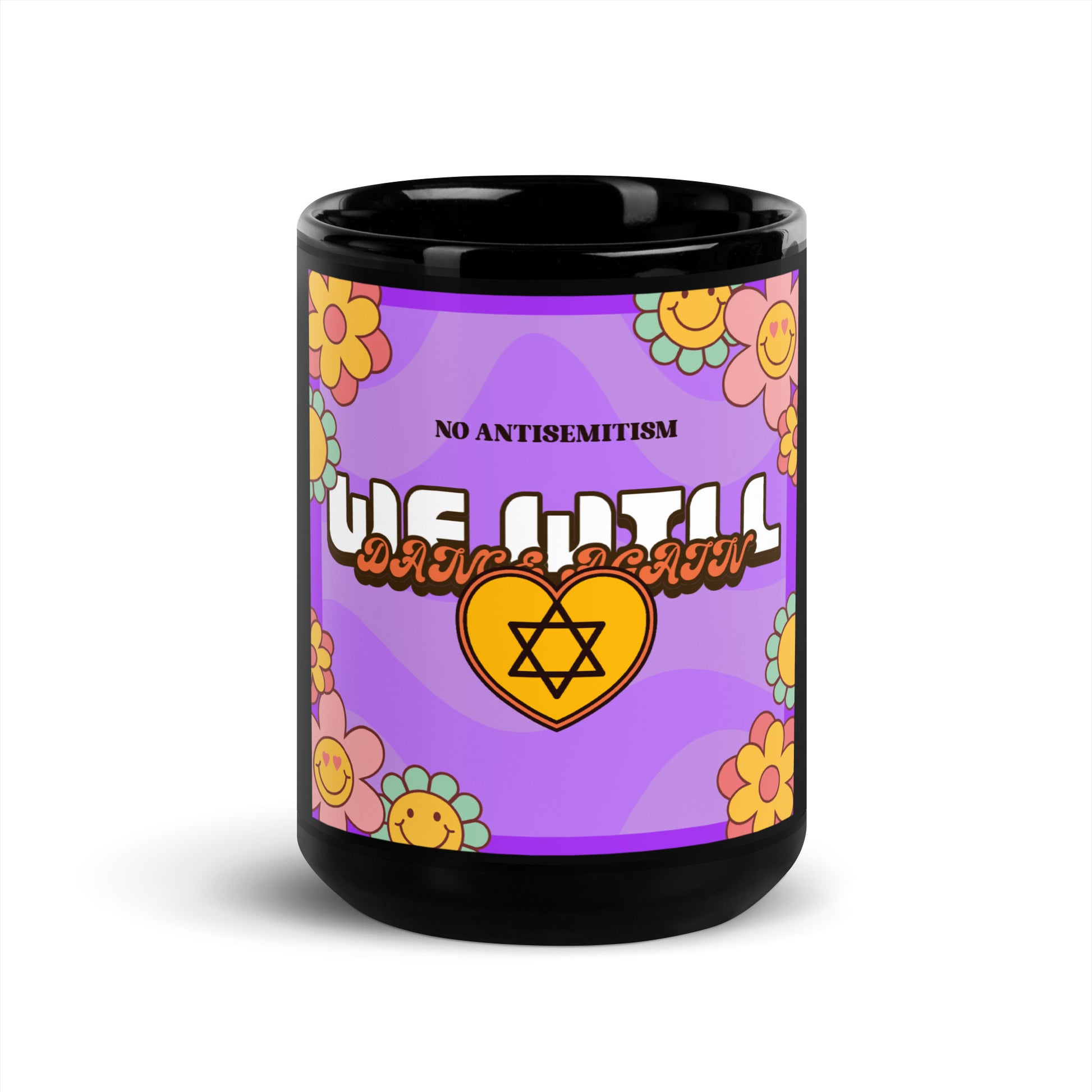 We Will Dance | Retro-Purple Style | Black Glossy Mug