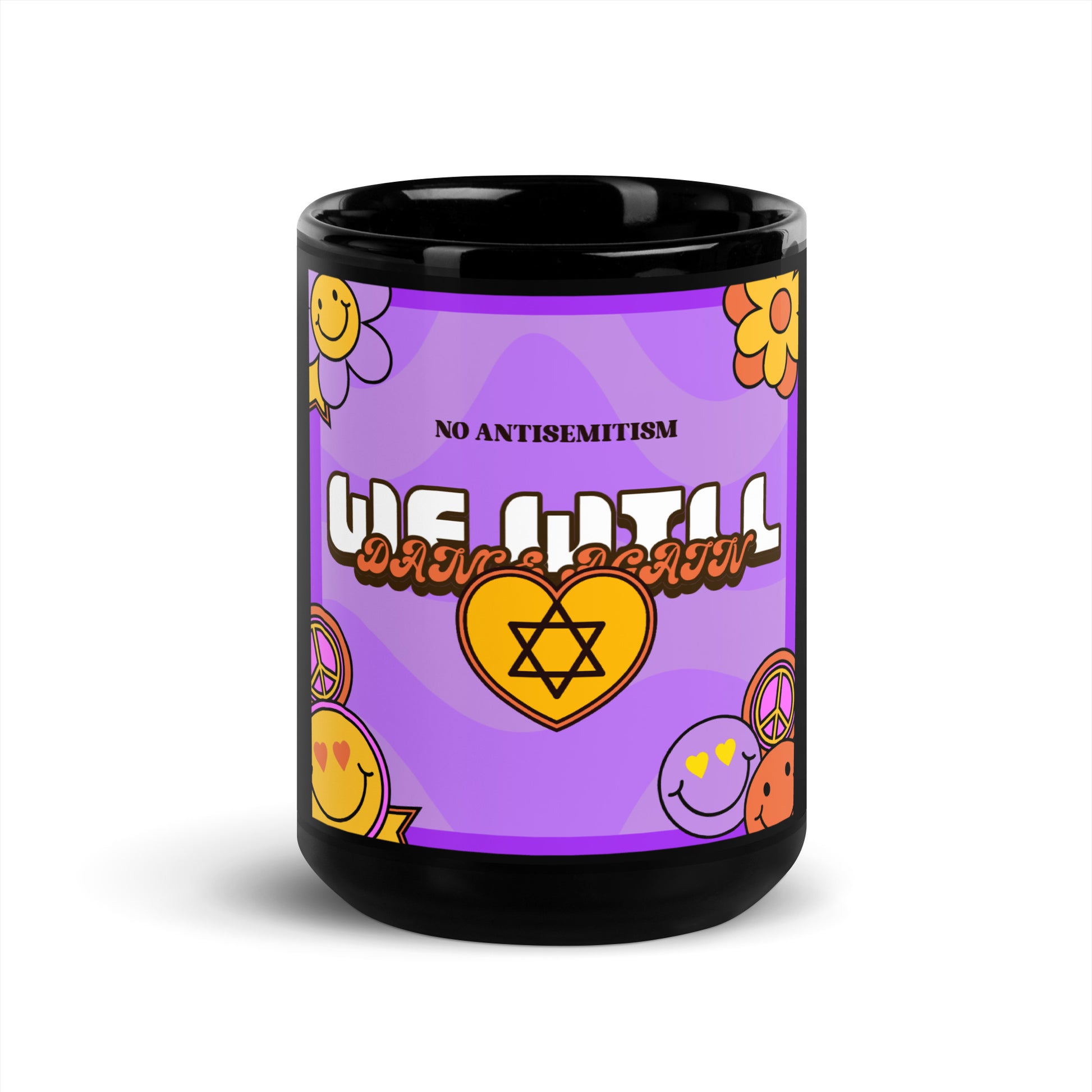 We Will Dance | Retro-Purple Style | Black Glossy Mug Jouparty