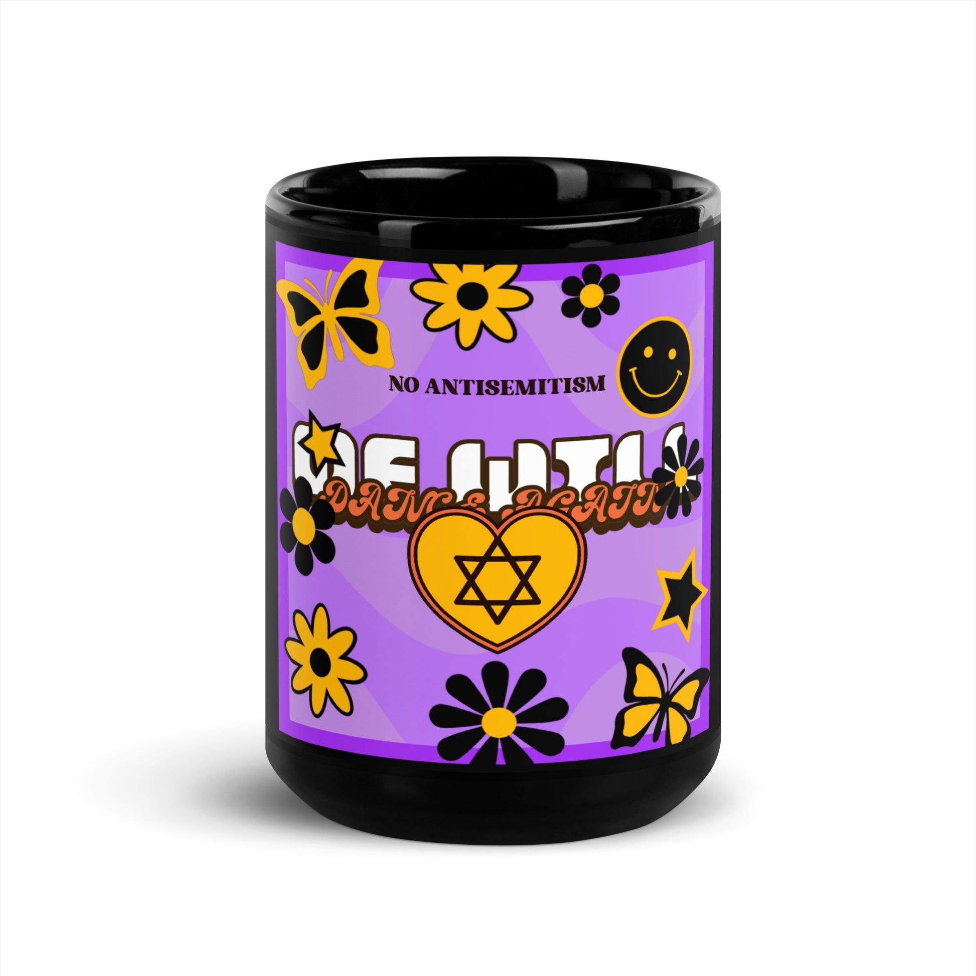 We Will Dance | Retro-Purple Style | Black Glossy Mug Jouparty