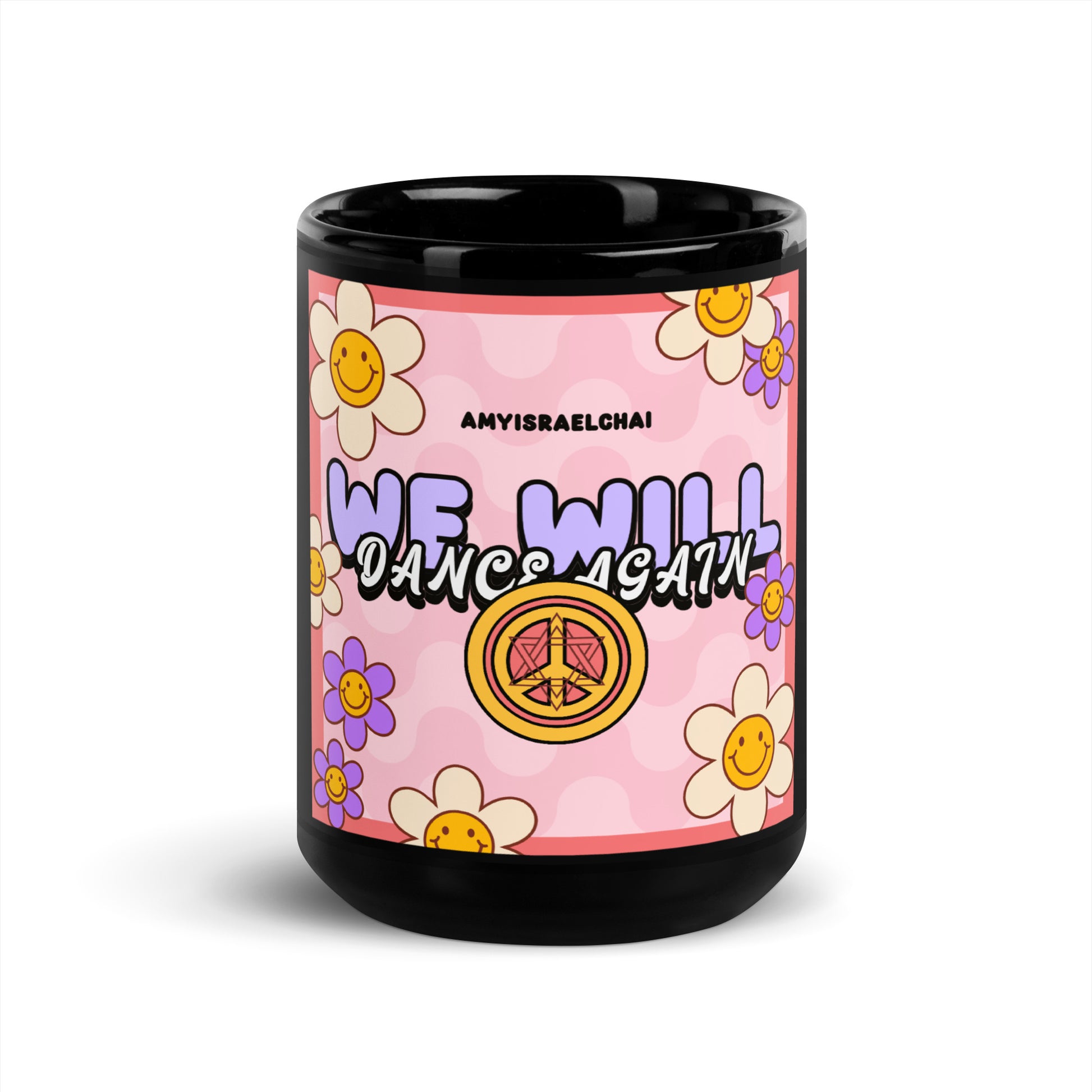 We Will Dance | Retro-Pink Style | Black Glossy Mug Jouparty