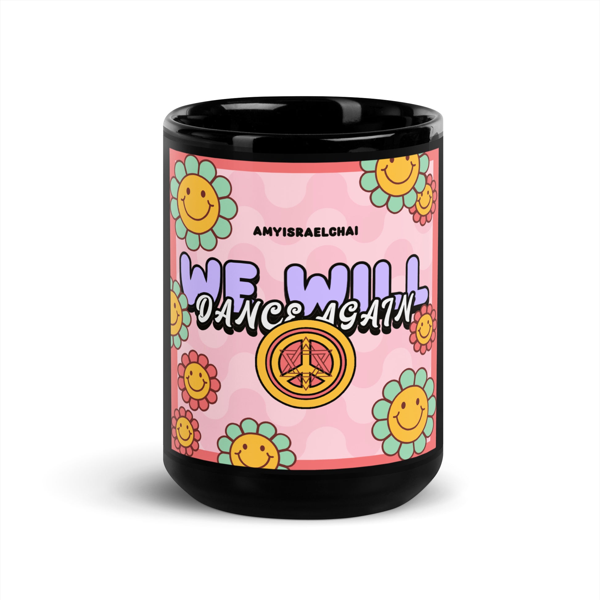 We Will Dance | Retro-Pink Style | Black Glossy Mug Jouparty