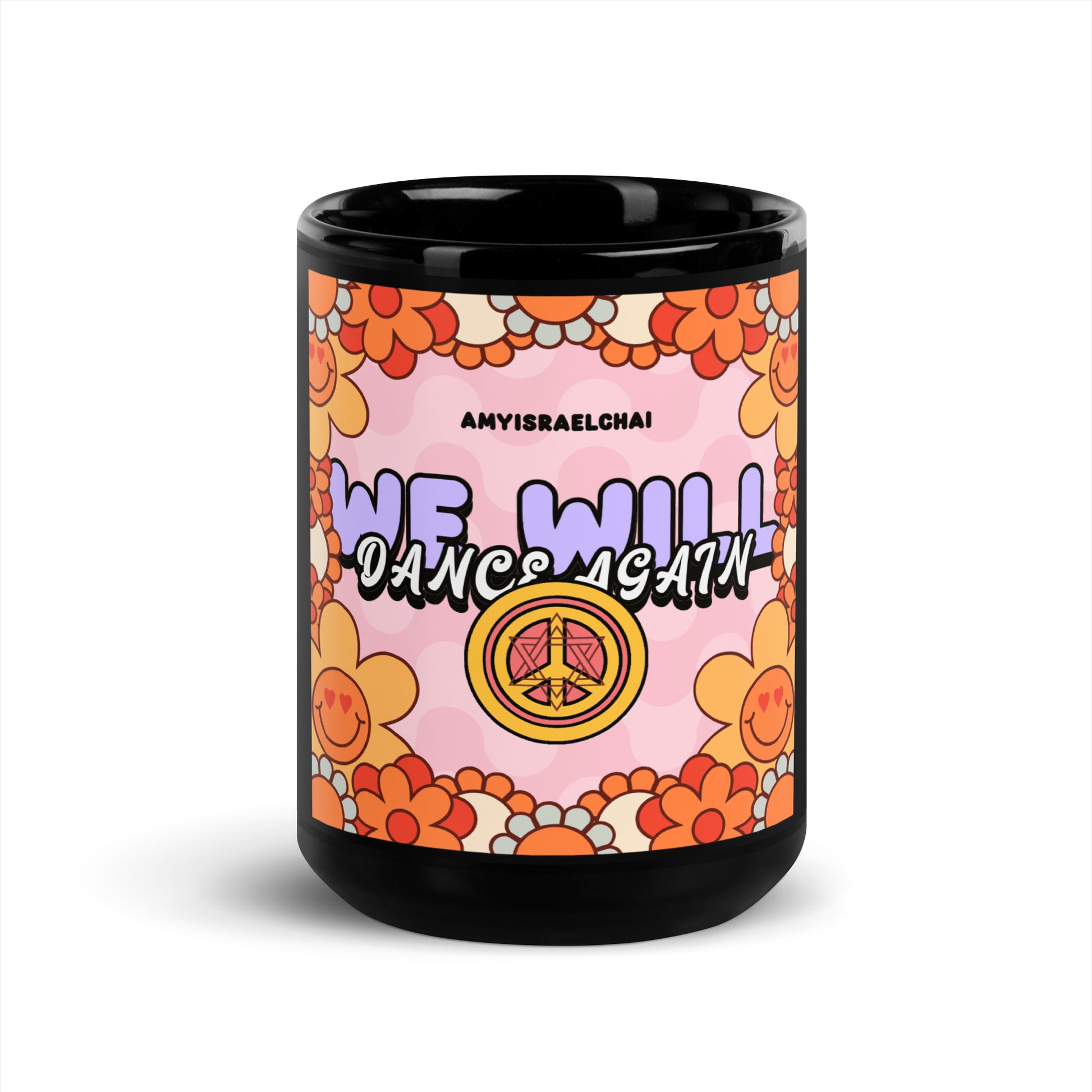 We Will Dance | Retro-Pink Style | Black Glossy Mug Jouparty