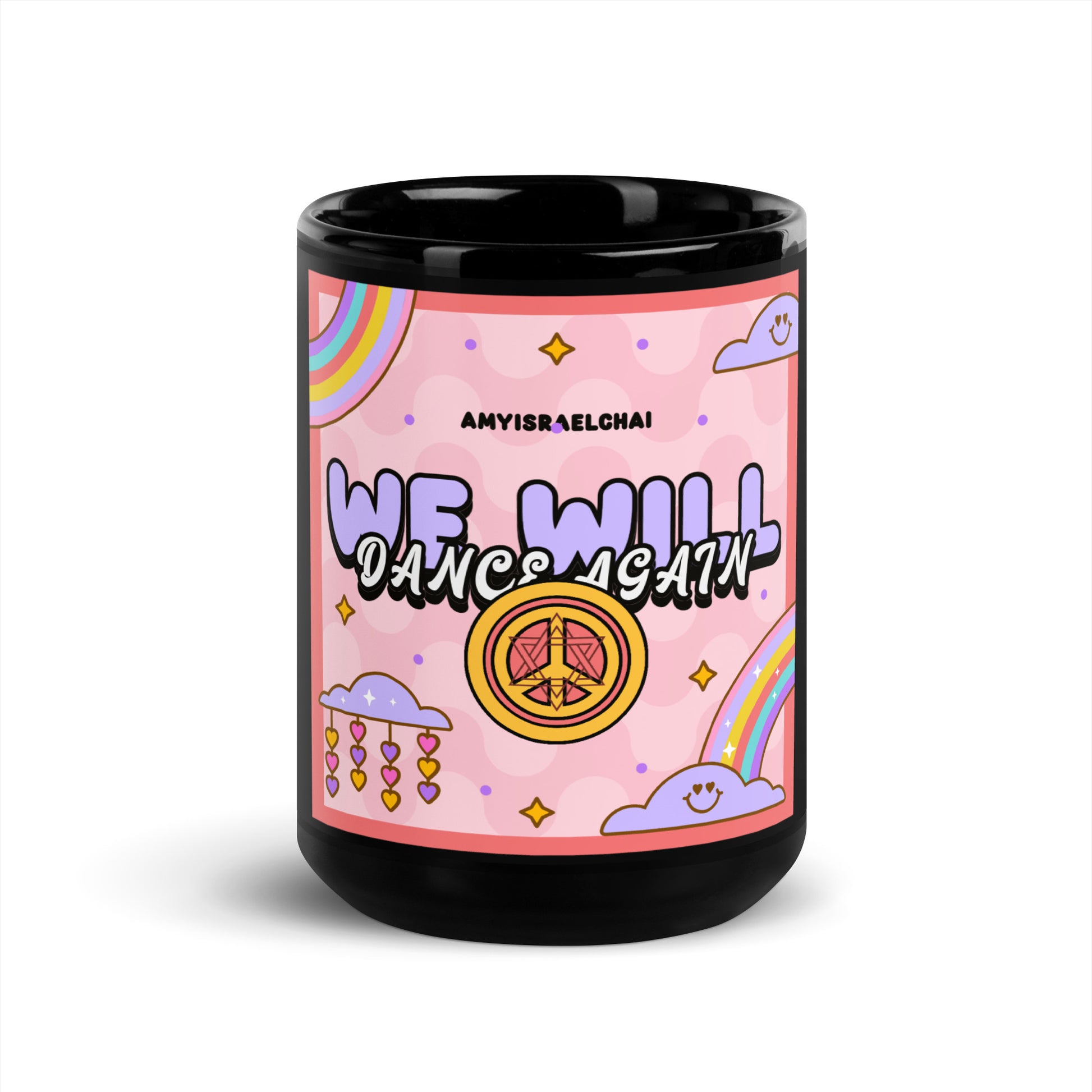 We Will Dance | Retro-Pink Style | Black Glossy Mug Jouparty