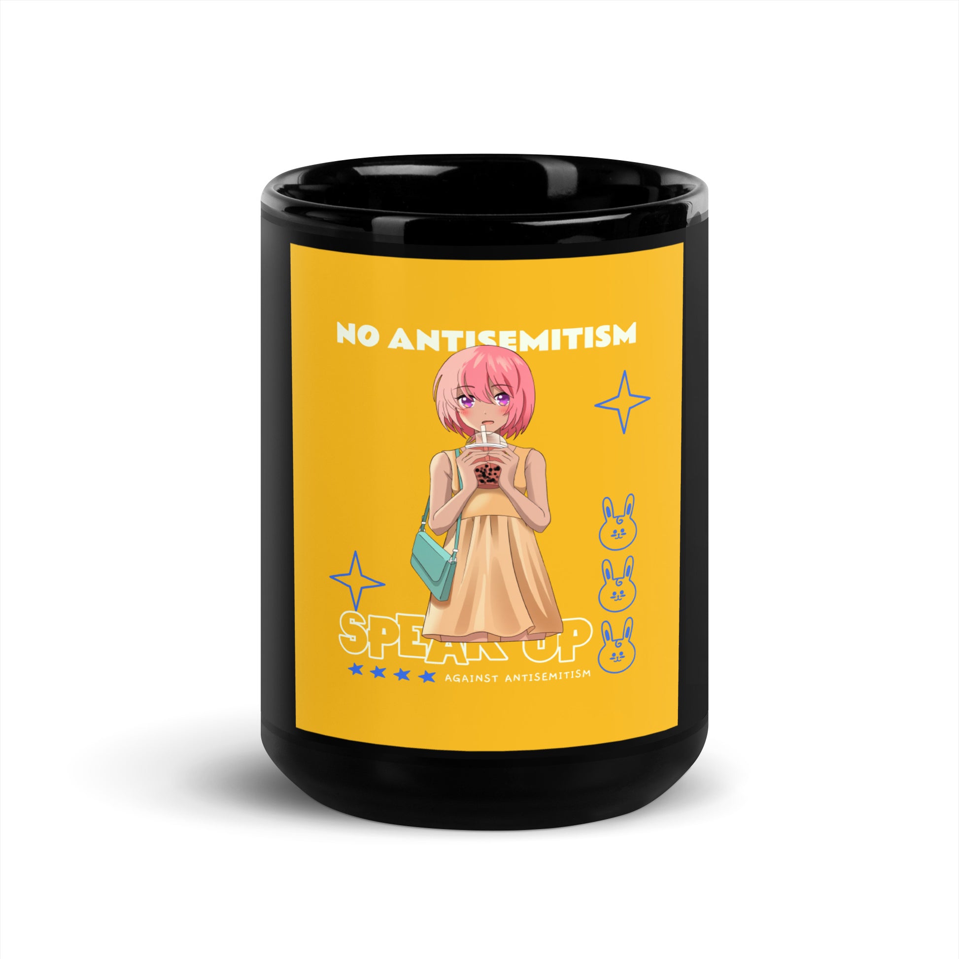 Speak Up | Antisemitism | Black Glossy Mug