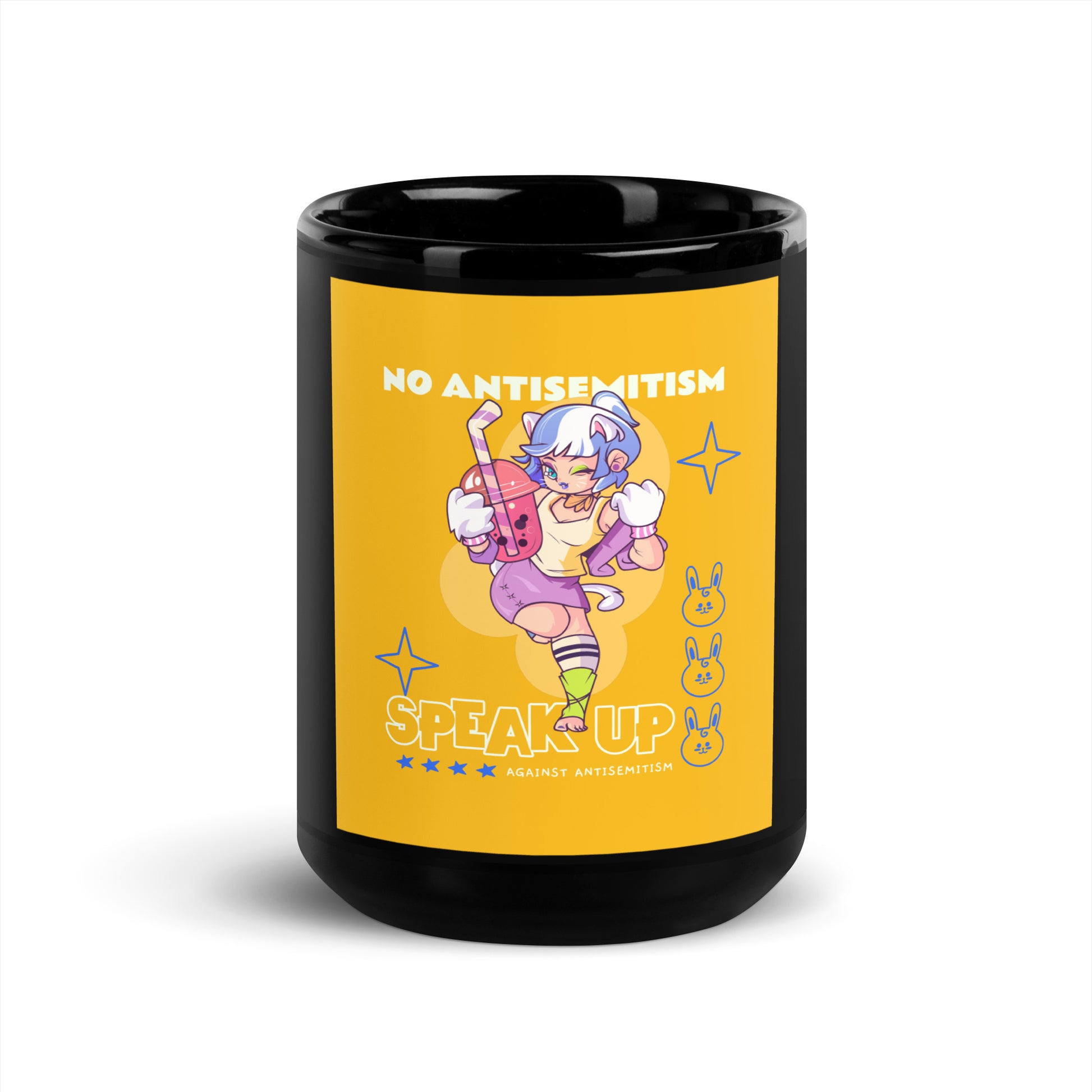 Speak Up | Antisemitism | Black Glossy Mug