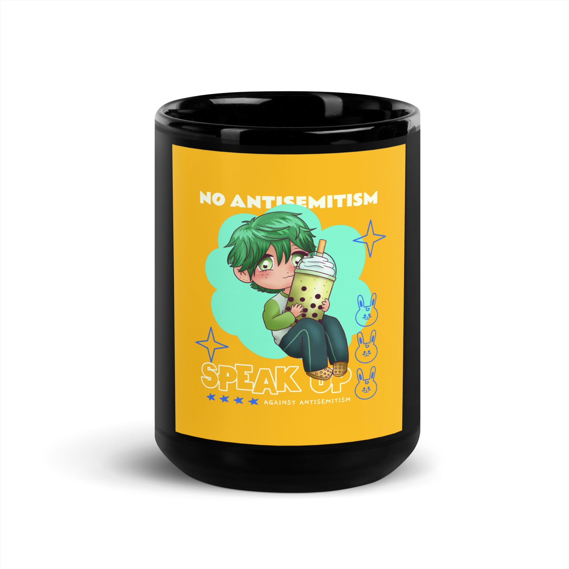 Speak Up | Antisemitism | Black Glossy Mug