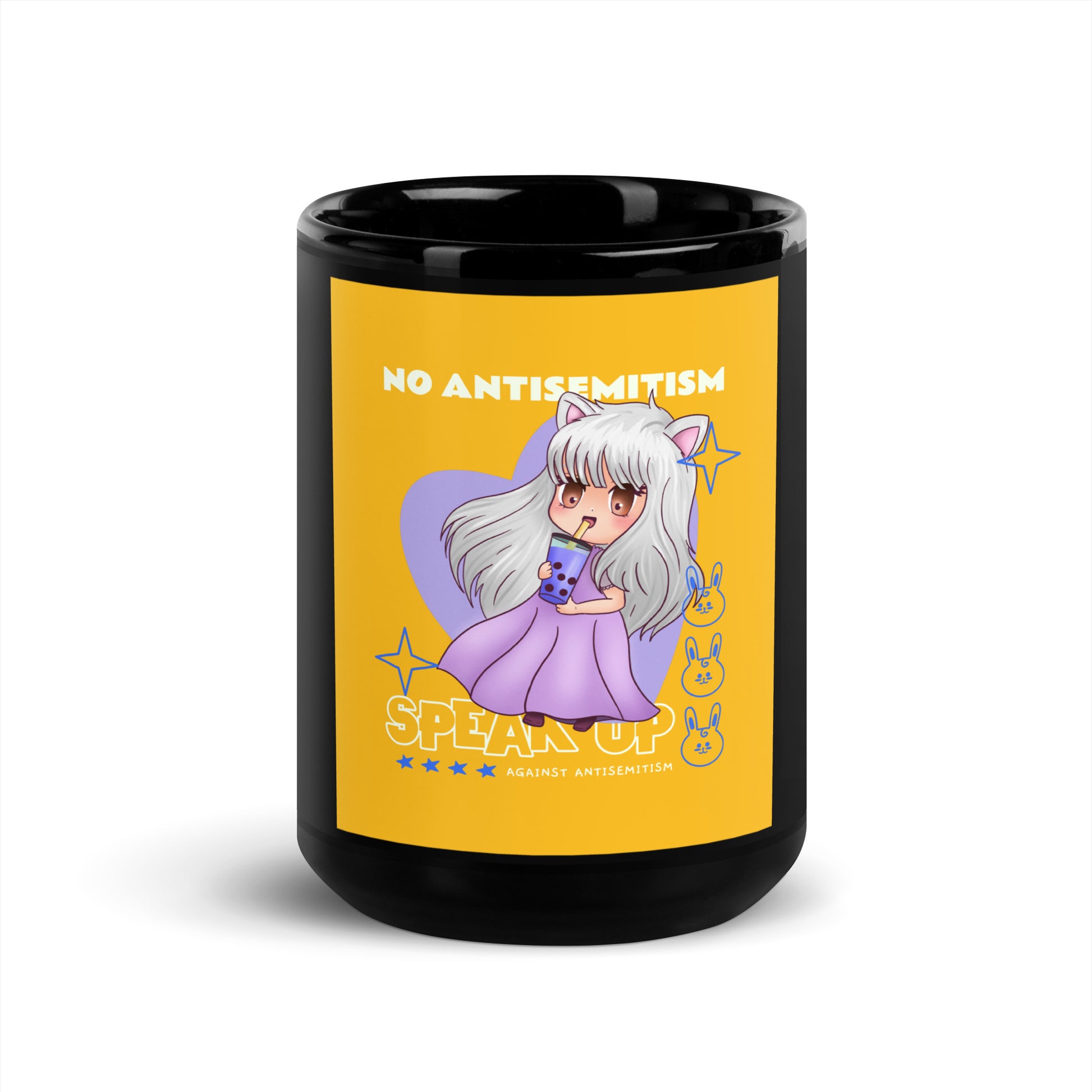 Speak Up | Antisemitism | Black Glossy Mug